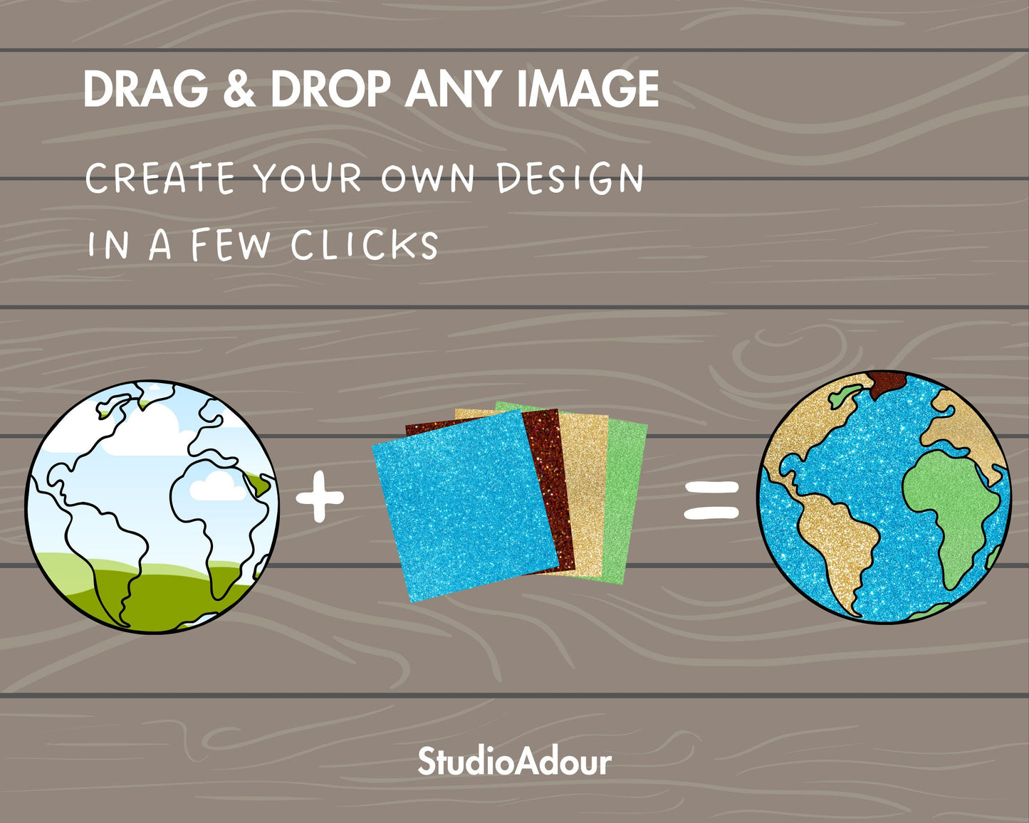 Design Your Own Planet Earth on Canva, Globe Canva Template, Easy Drag & Drop, Planet Clipart, Layered Earth, World Map Silhouette