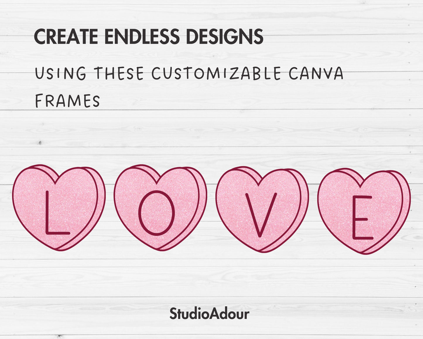 Design Your Own Heart Letters on Canva, Heart Alphabet Canva Template, Drag and Drop, Uppercase Letters & Numbers PNG, Sublimation Design,
