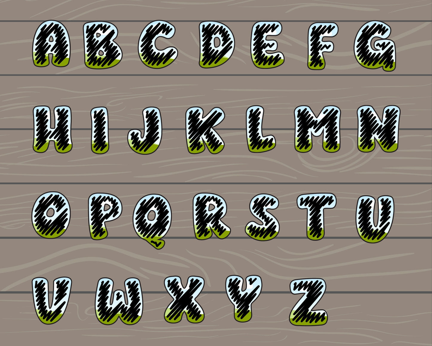 Design Your Own Scribble Letters on Canva, Doodle Alphabet Canva Template, Easy Drag and Drop, Editable Hand-Drawn Letters & Numbers, PNG