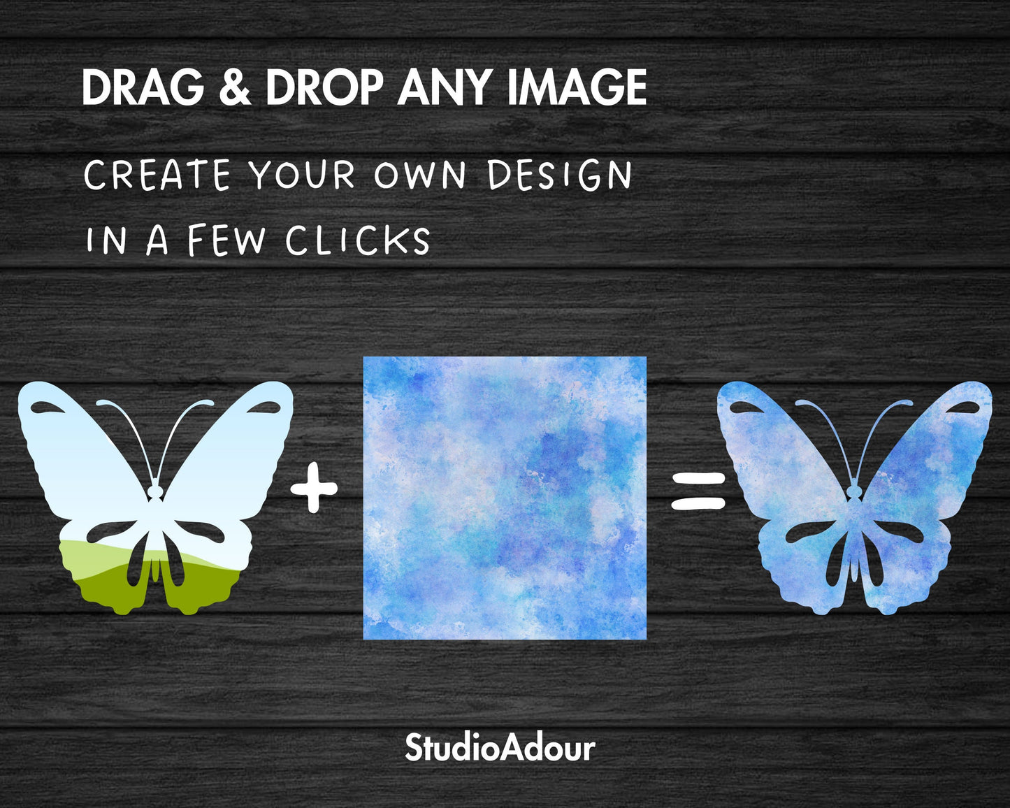 Design Your Own Butterfly on Canva, Canva Frames Bundle, Drag and Drop Photo, Sublimation Designs, Butterfly Silhouette, Butterfly Clipart
