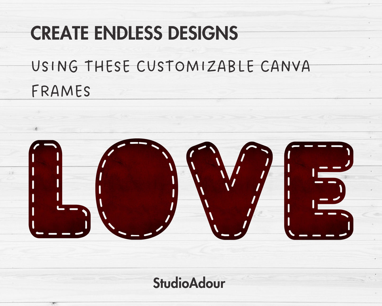 Design Your Own Stitch Letters & Numbers on Canva, Doodle Letters, Digital Stitch Letters, Drag and Drop, Canva Template, Editable Letters