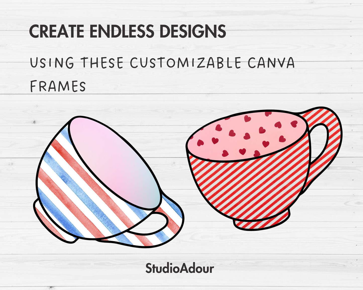 Design Your Own Coffee Cup on Canva, Coffee Cup Canva Frames, Easy Drag and Drop, Multi-Layer Canva Template, Coffee Lover PNG, Coffee Mug