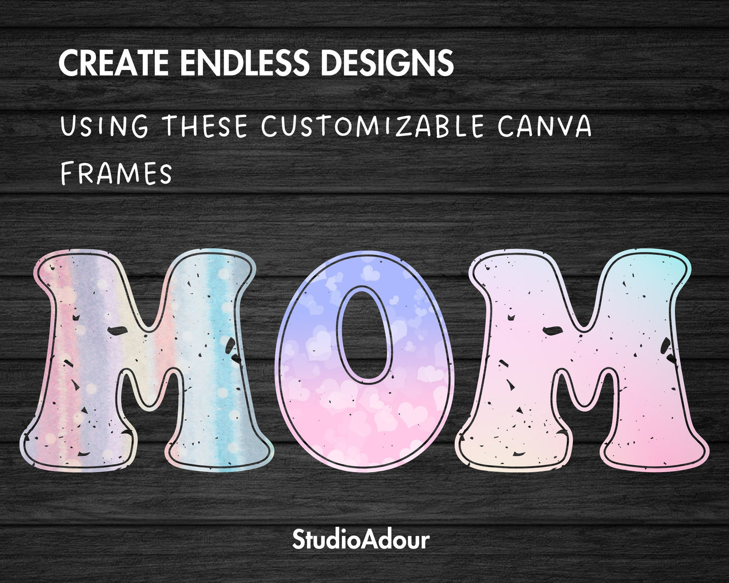 Design Your Own Groovy Distressed Alphabet on Canva, Retro Canva letters, Drag and Drop, Editable Canva Letters & Numbers, Grunge Alphabet