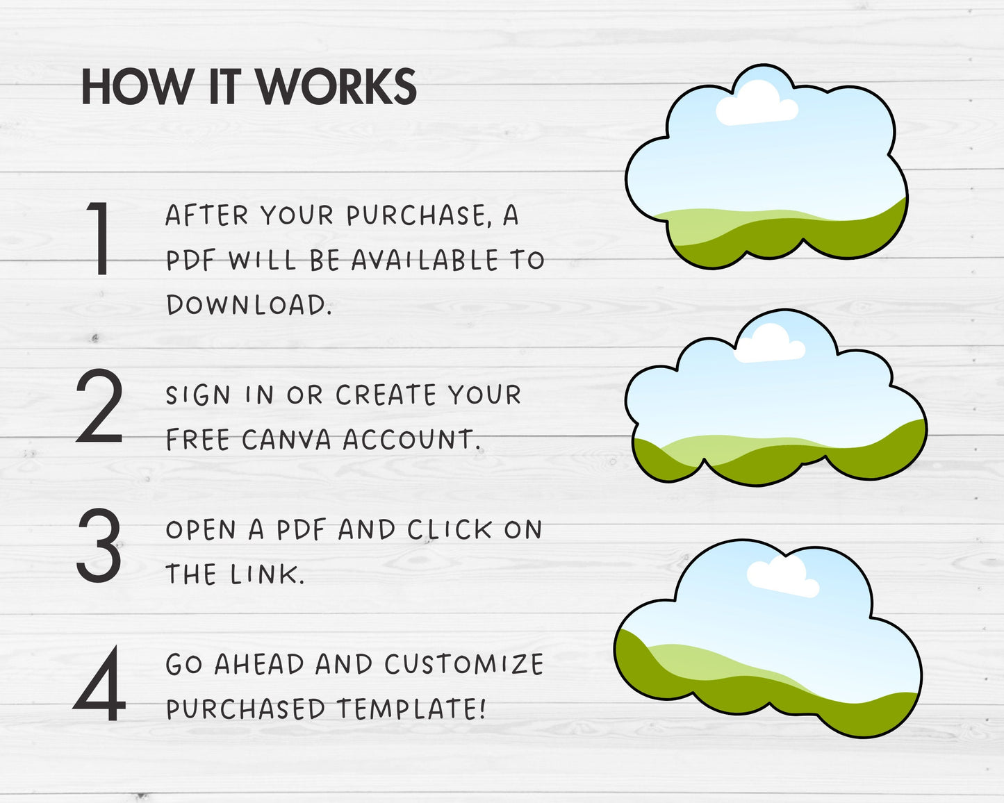 Design Your Own Clouds Canva Frames, Cloud Canva Templates, Drag and Drop Photo, DIY Clouds, Clouds Clipart, Fluffy Clouds, Cartoon Cloud
