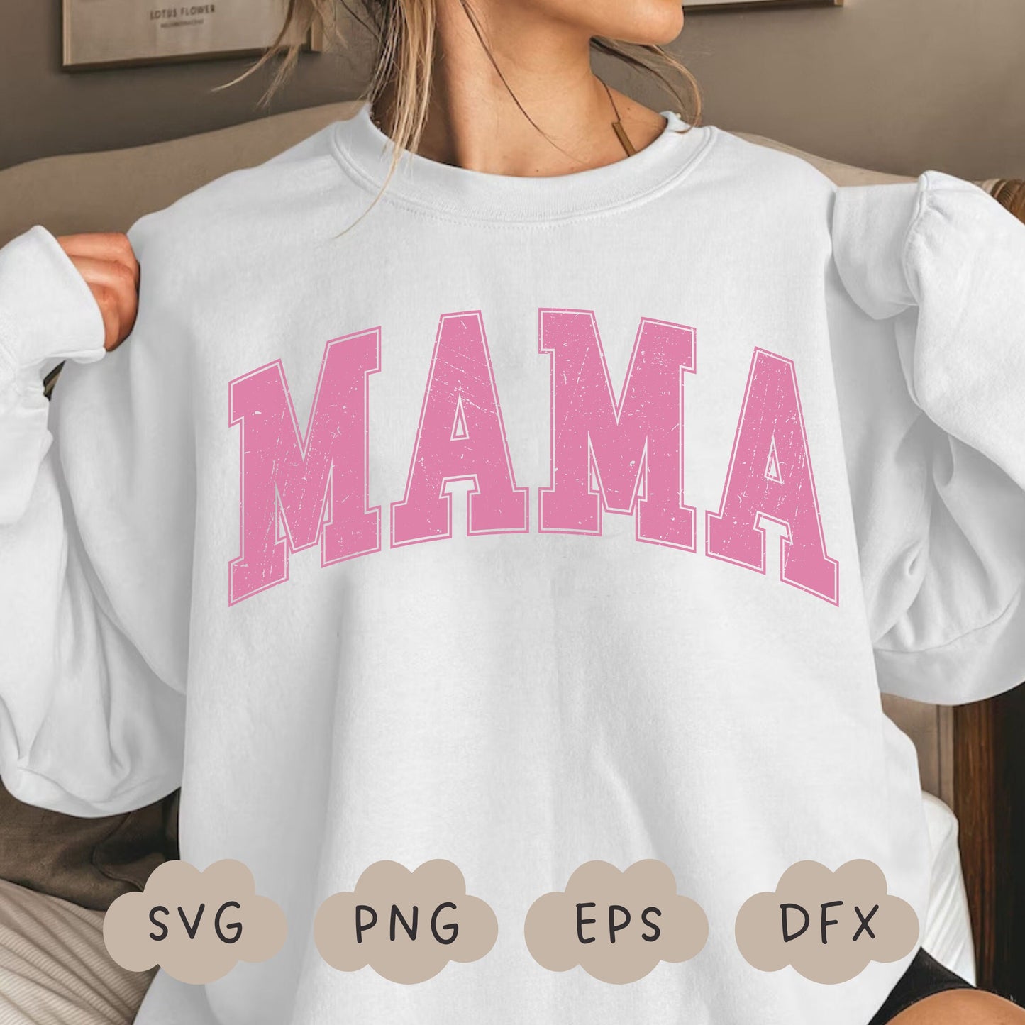 Distressed Mama Svg, Varsity Mama PNG, Retro Mama, Mom Shirt, Family Print, Mama Life, Cricut Svg, Sublimation Shirt, Commercial Use