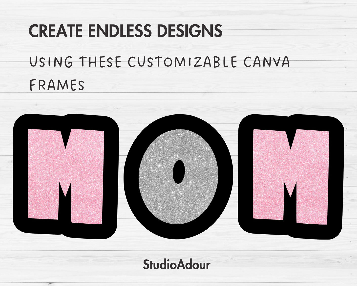 Design Your Own Uppercase Letters & Numbers Canva Frames, Doodle Alphabet Canva Template, Easy Drag and Drop, Sublimation Design Letters PNG