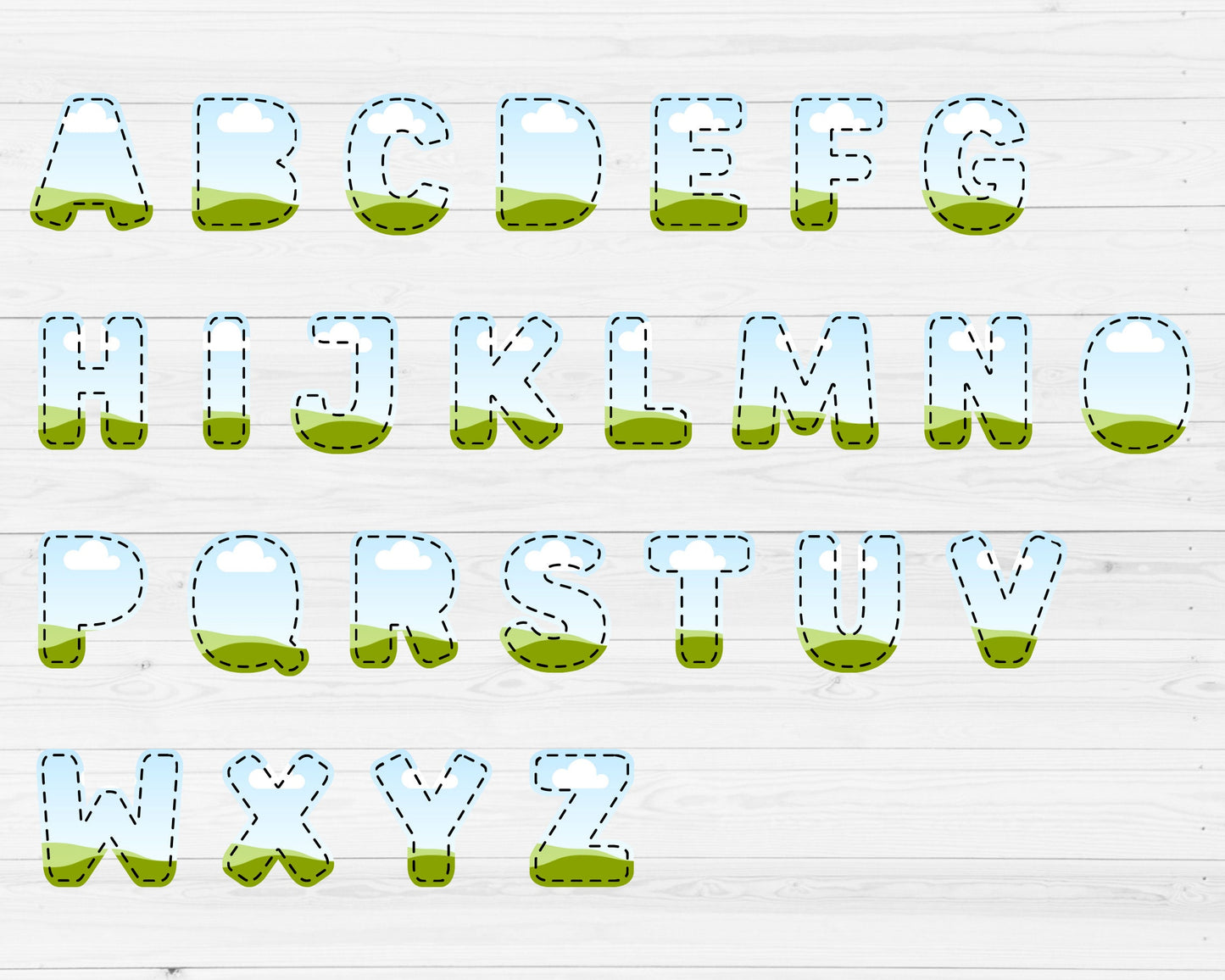 Design Your Own Stitch Letters & Numbers on Canva, Doodle Letters, Digital Stitch Letters, Drag and Drop, Canva Template, Editable Letters