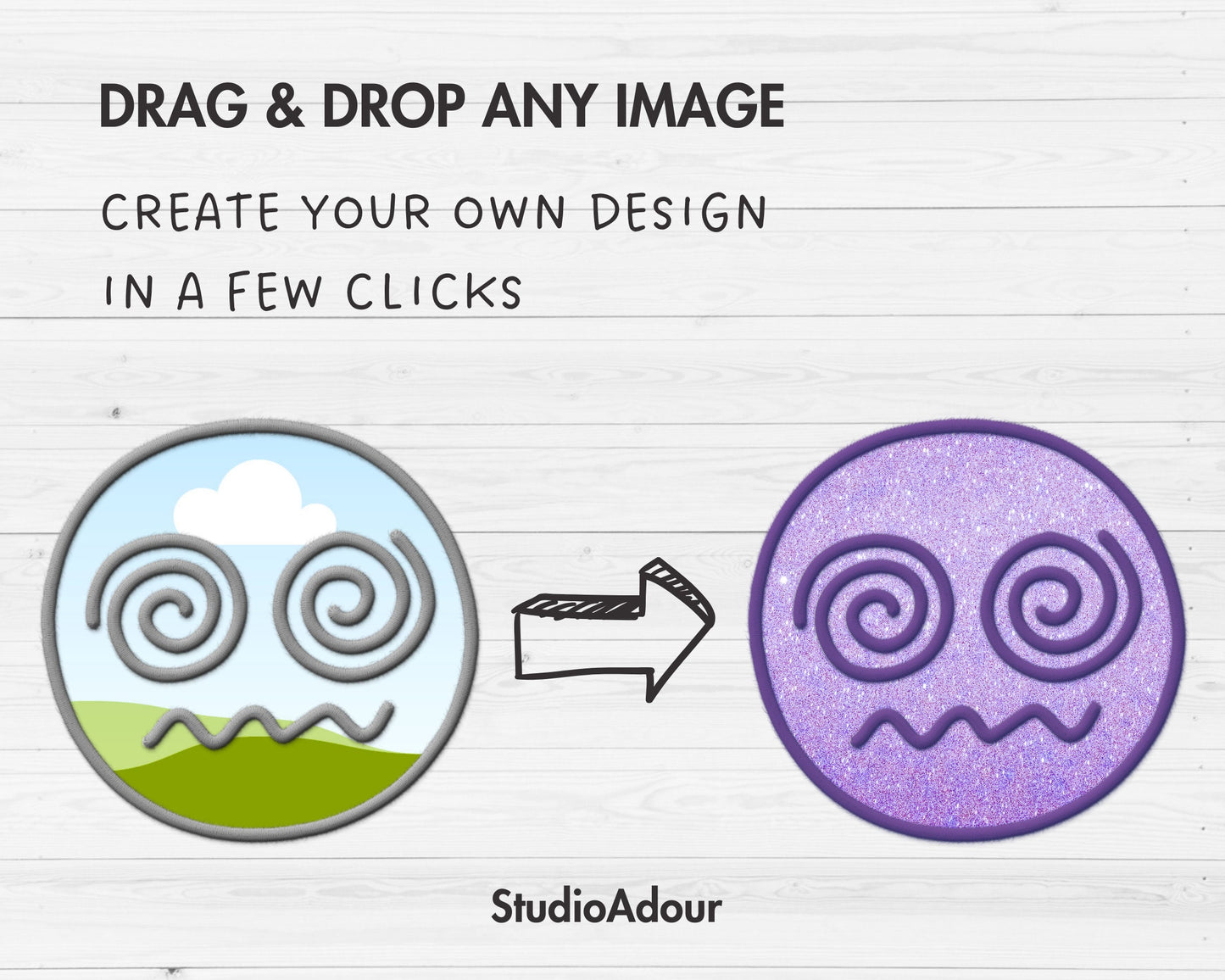 Design Your Own Faux Embroidery Faces, Digital Stitch Emotion Faces, Funny Faces Applique, Canva Frames, Faces Patch, Drag and Drop PNG