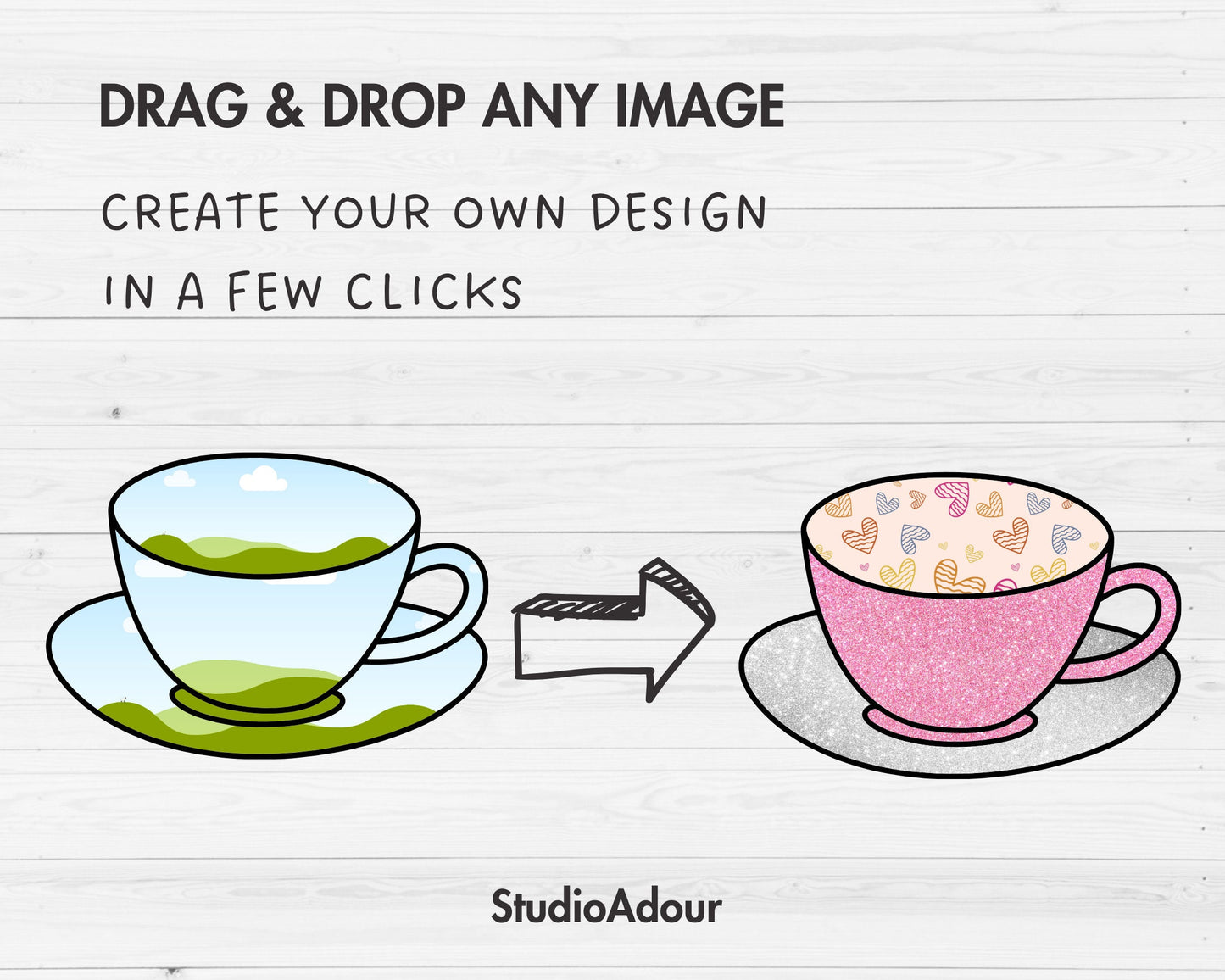 Design Your Own Coffee Cup on Canva, Coffee Cup Canva Frames, Easy Drag and Drop, Multi-Layer Canva Template, Coffee Lover PNG, Coffee Mug