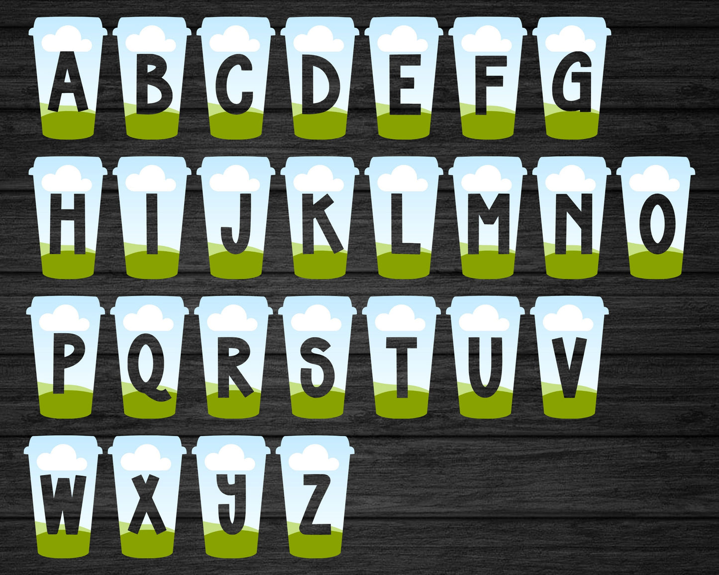 Design Your Own Coffee Letters on Canva, To Go Coffee Cup Canva Alphabet, Easy Drag and Drop, Coffee Lover, Coffee Alphabet PNG, Sublimation