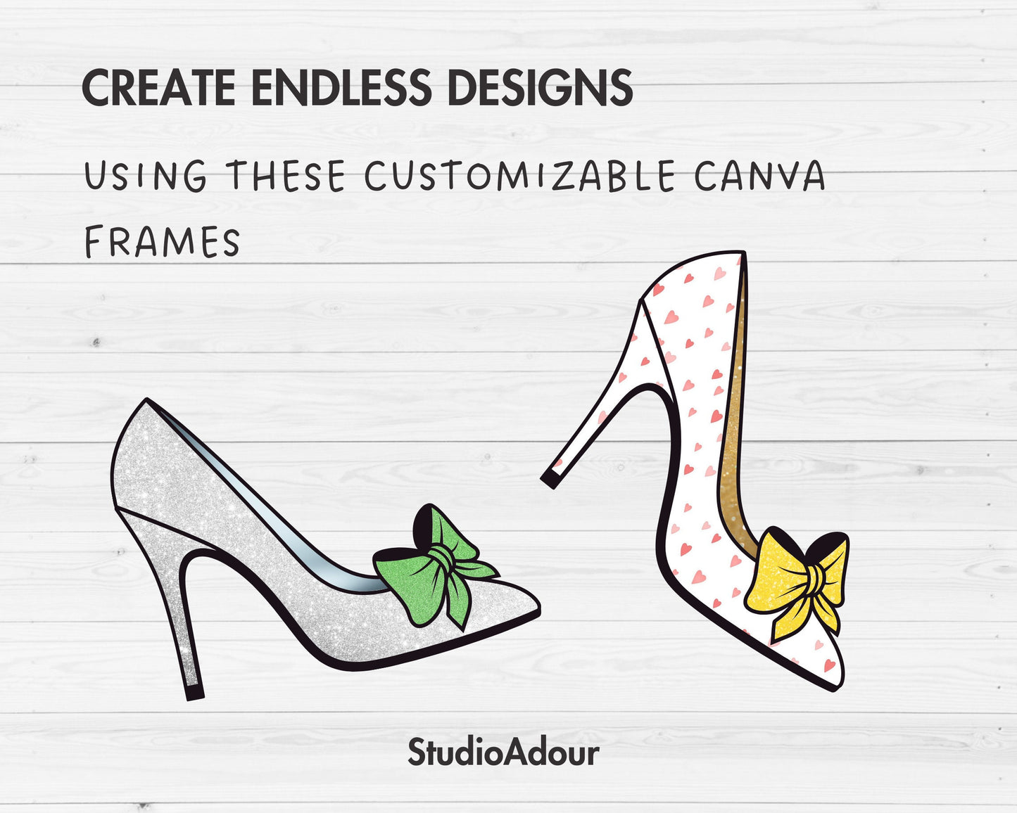 Design Your Own Heels Canva Frames, Heels Canva Template, Drag and Drop, Editable High Heels PNG, Womens Heels Canva, Stiletto Heels