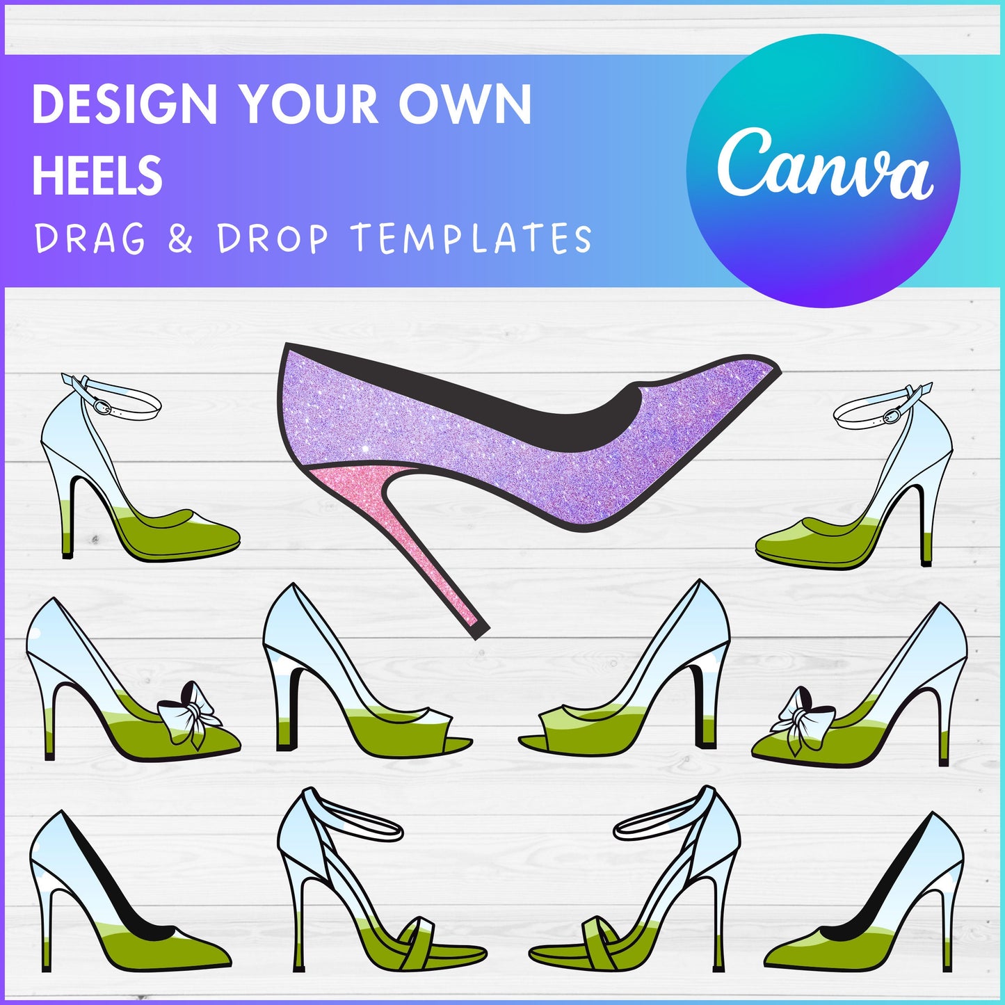 Design Your Own Heels Canva Frames, Heels Canva Template, Drag and Drop, Editable High Heels PNG, Womens Heels Canva, Stiletto Heels