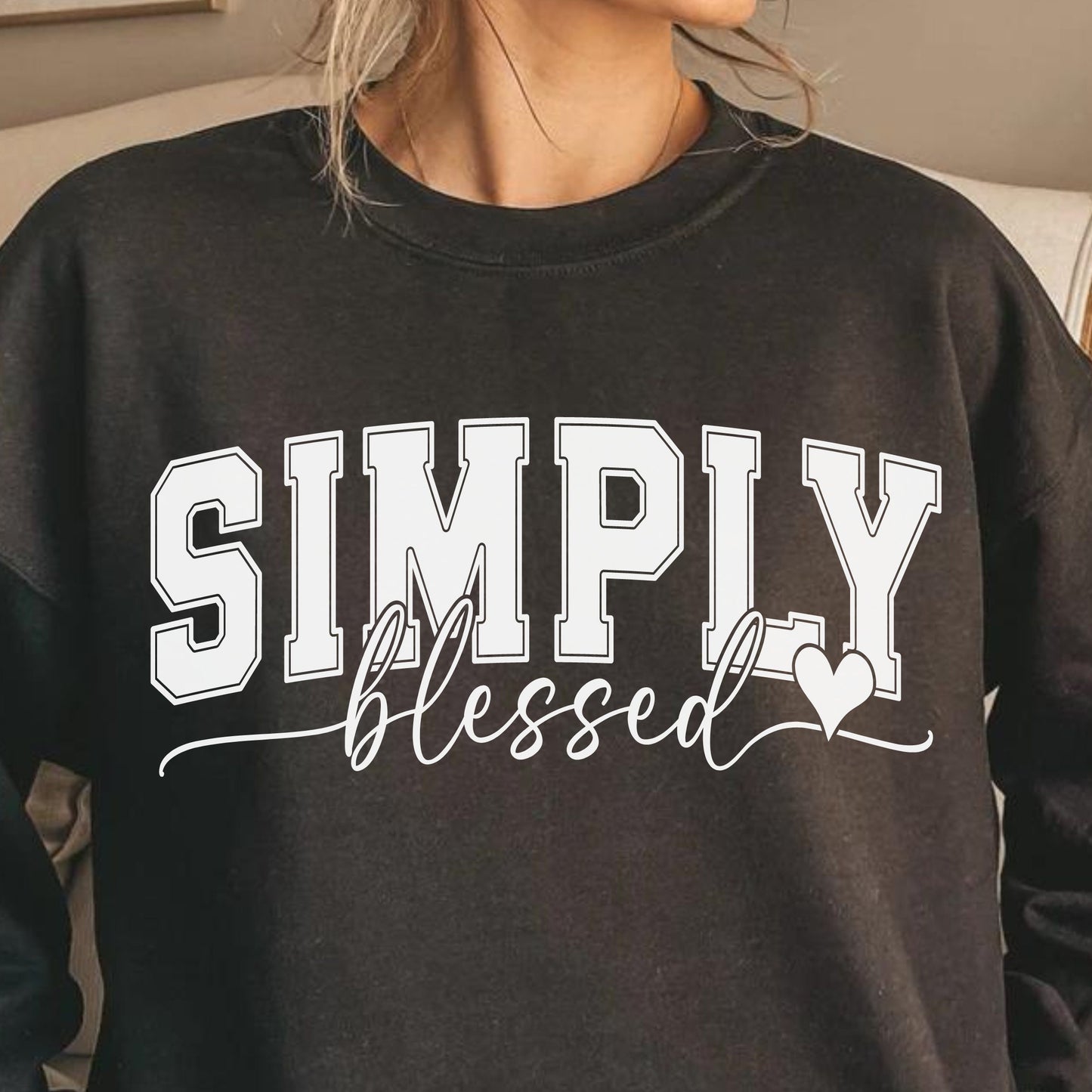 Simply Blessed Svg, Varsity Blessed PNG, Blessed Shirt, Faith Svg, Christian Svg, Jesus Svg, Cricut Svg, Sublimation Design, Commercial Use