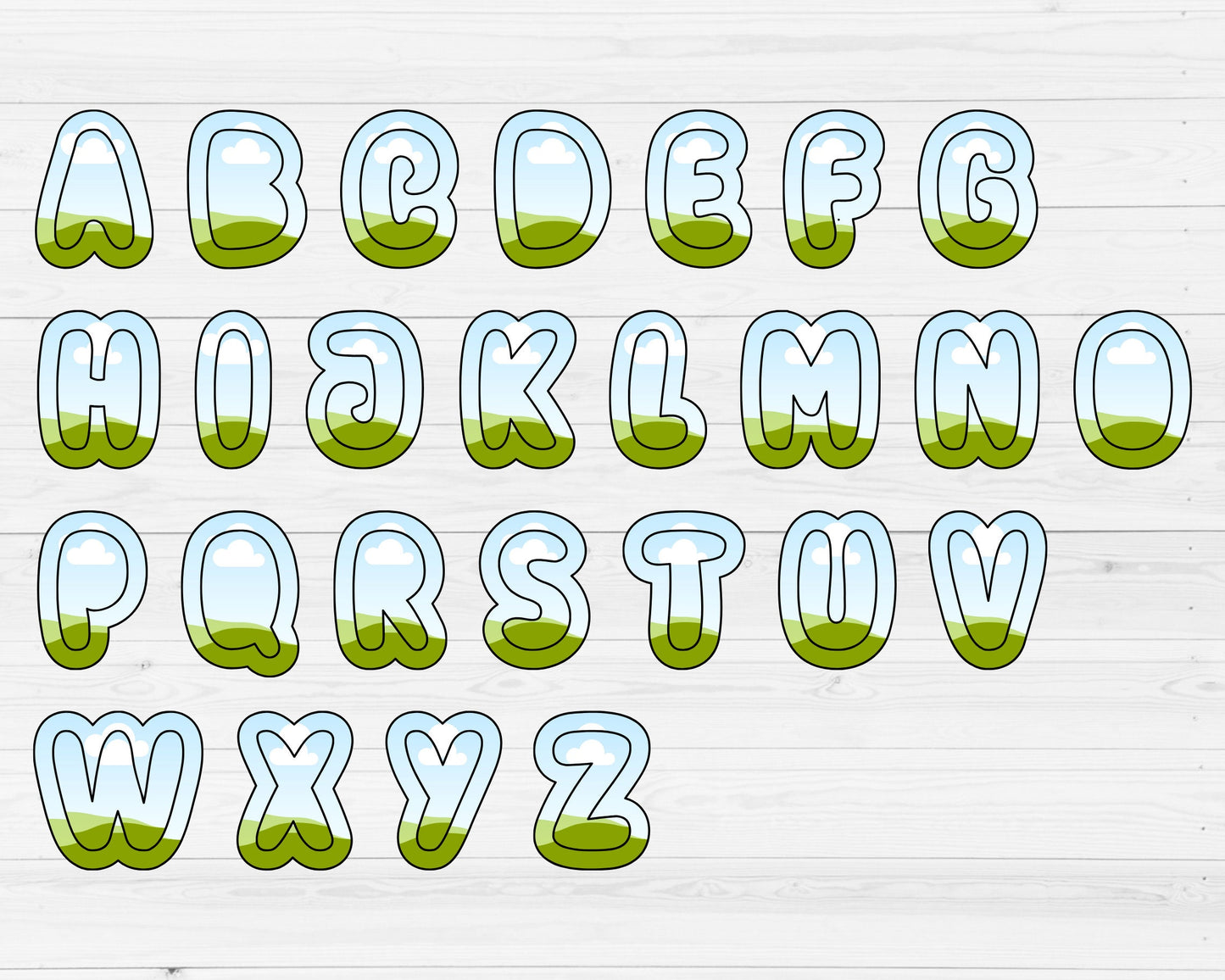 Design Your Own Uppercase Letters & Numbers Canva Frames, Doodle Alphabet Canva Template, Easy Drag and Drop, Sublimation Design Letters PNG