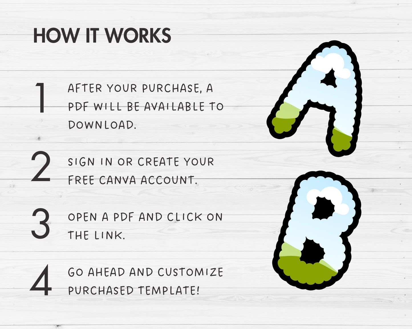 Design Your Own Scalloped Canva Letters, Scalloped Alphabet Canva Template, Drag and Drop, Canva Frames, Scalloped Letters & Numbers