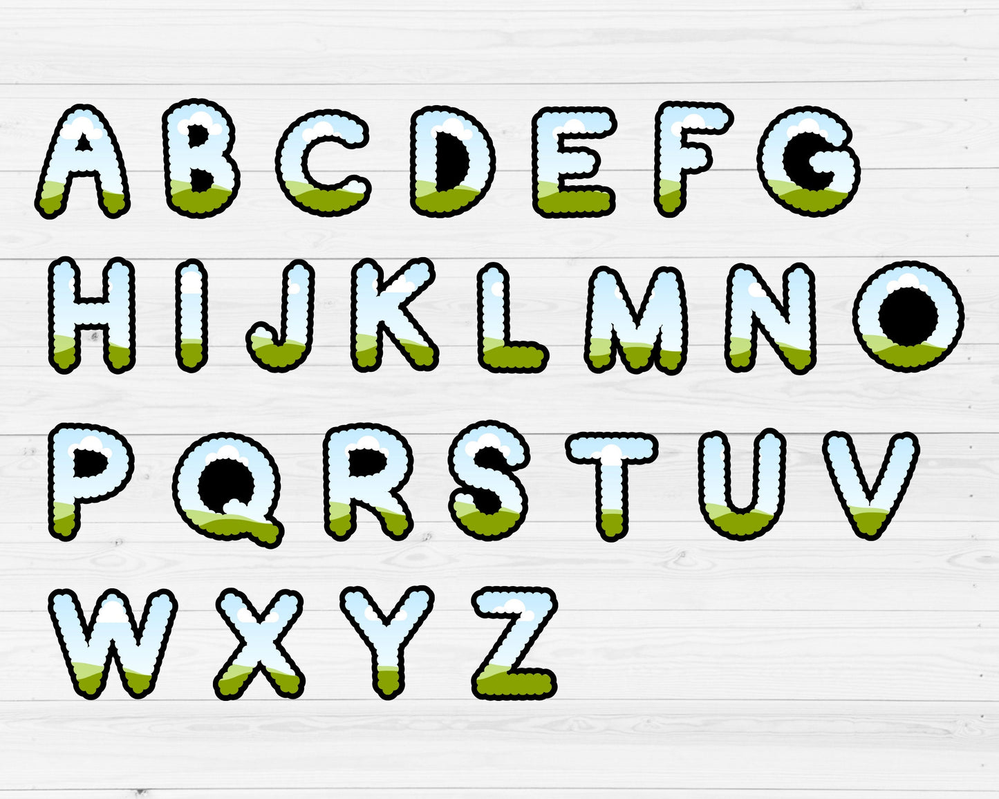 Design Your Own Scalloped Canva Letters, Scalloped Alphabet Canva Template, Drag and Drop, Canva Frames, Scalloped Letters & Numbers