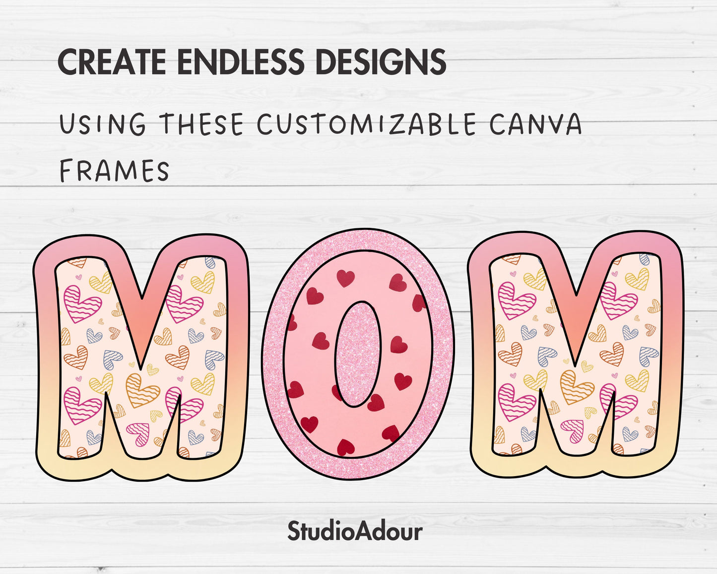 Design Your Own Double Letters, Doodle Alphabet Canva Template, Drag and Drop, Canva Frames, Canva Letters & Numbers PNG, Sublimation Design