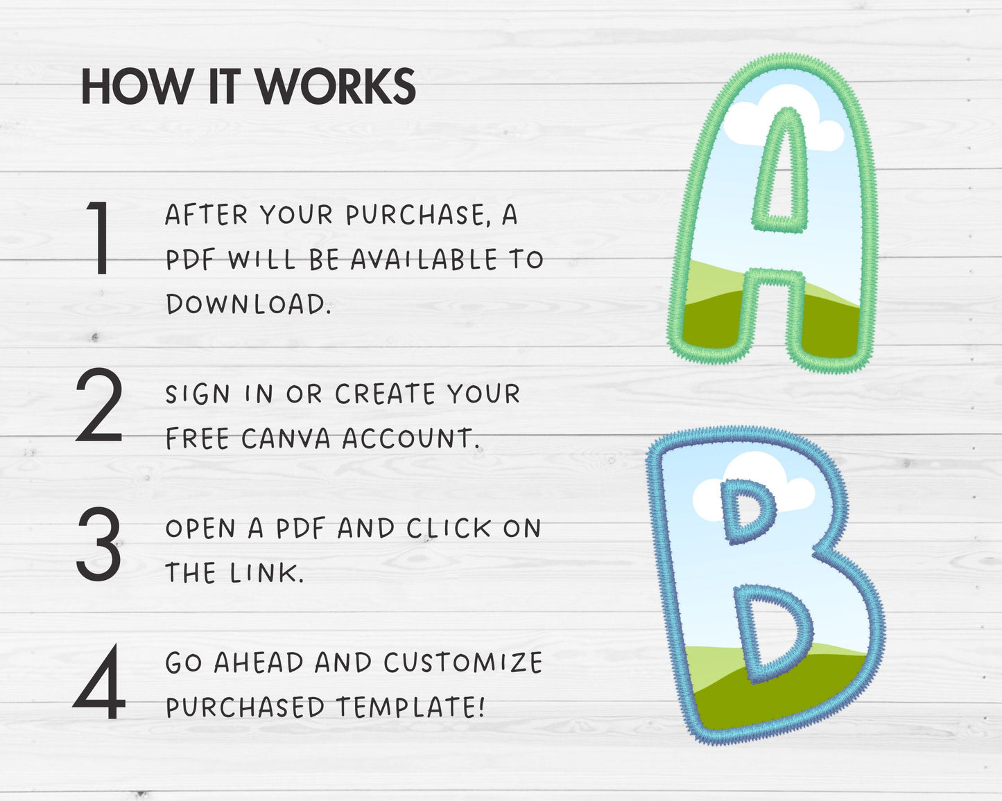 Digital Stitch Canva Letters, Faux Embroidery Applique Letters & Numbers, Canva Frames Bundle, Drag and Drop, Canva Alphabet PNG, Duotone
