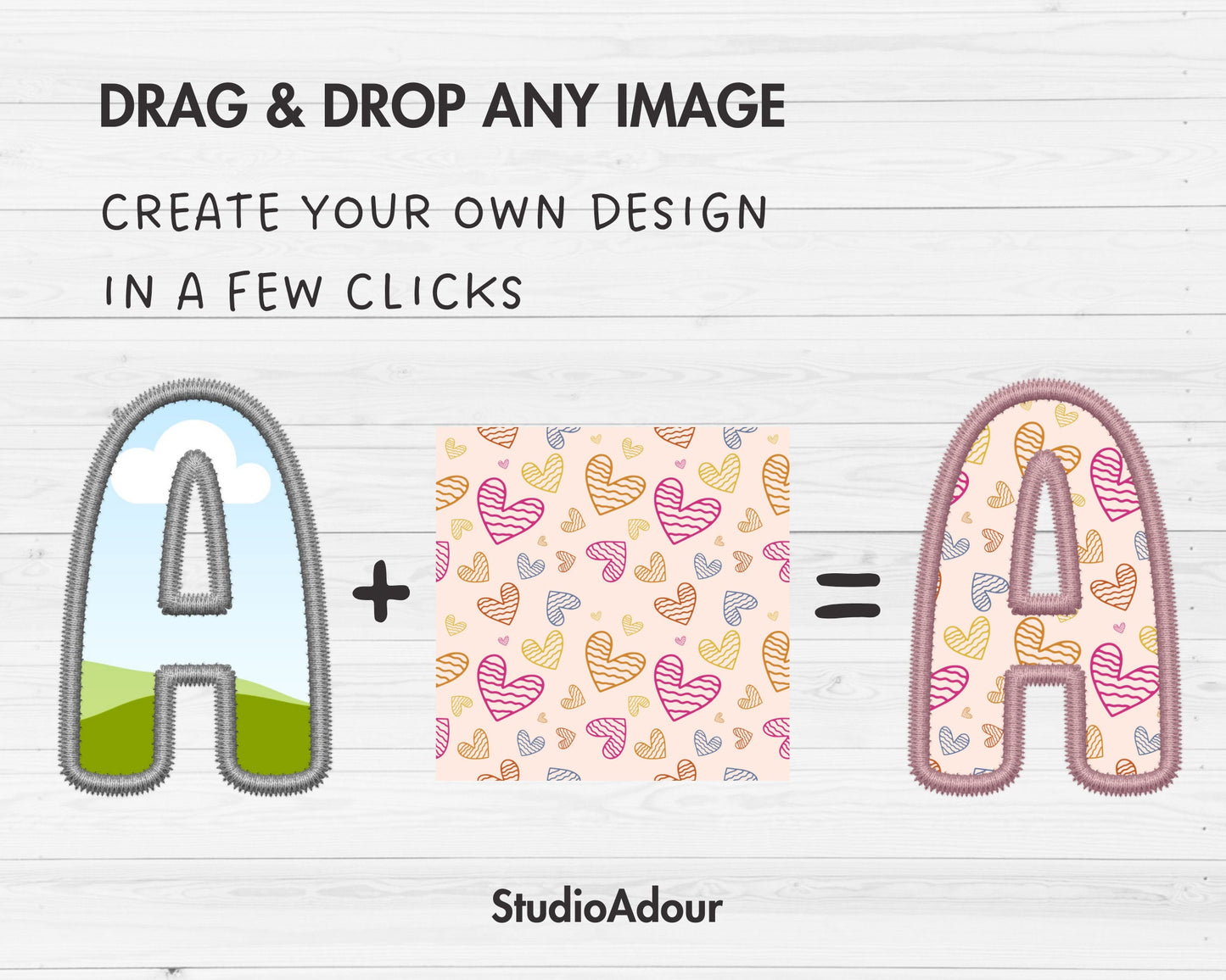 Digital Stitch Canva Letters, Faux Embroidery Applique Letters & Numbers, Canva Frames Bundle, Drag and Drop, Canva Alphabet PNG, Duotone