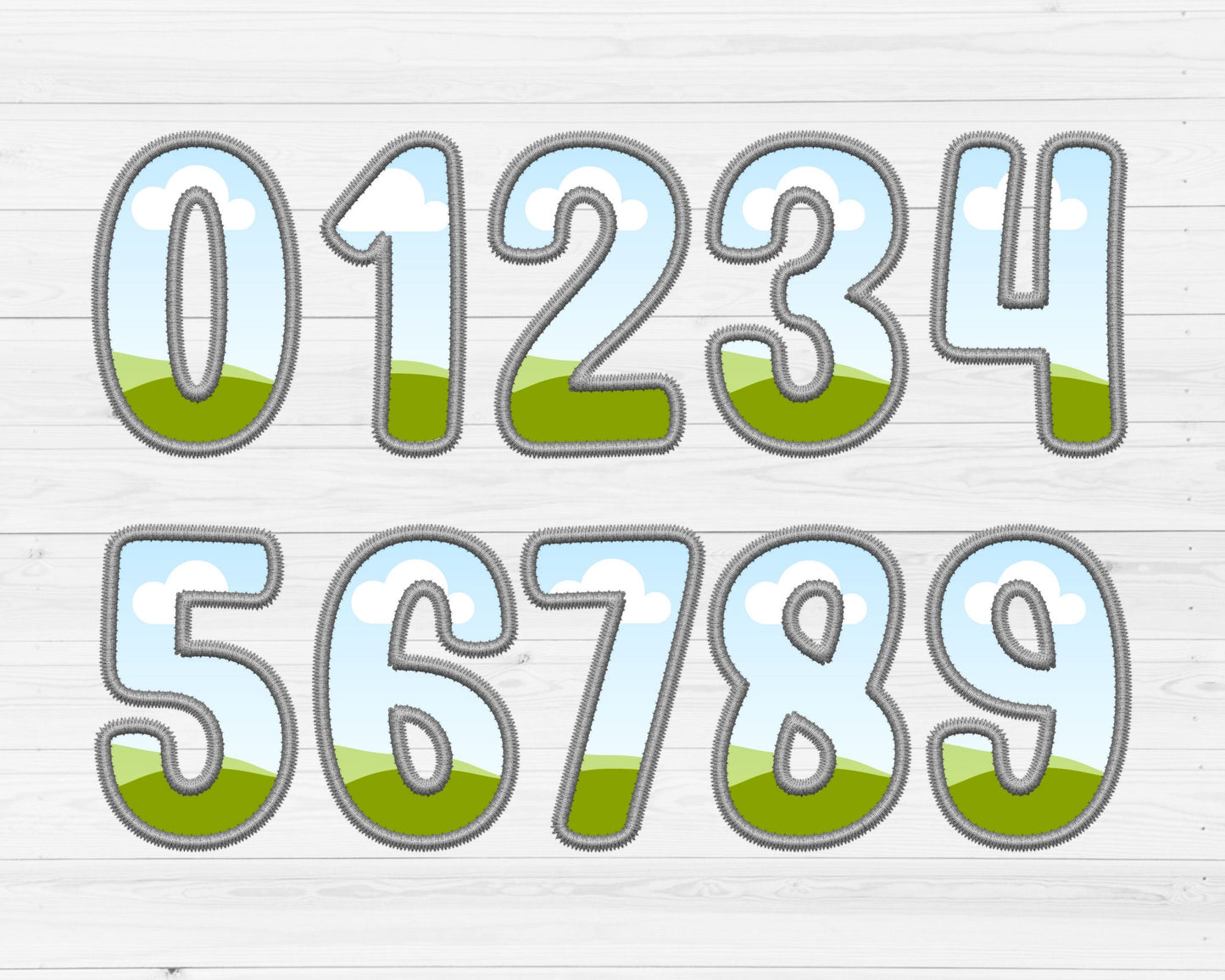 Digital Stitch Canva Letters, Faux Embroidery Applique Letters & Numbers, Canva Frames Bundle, Drag and Drop, Canva Alphabet PNG, Duotone