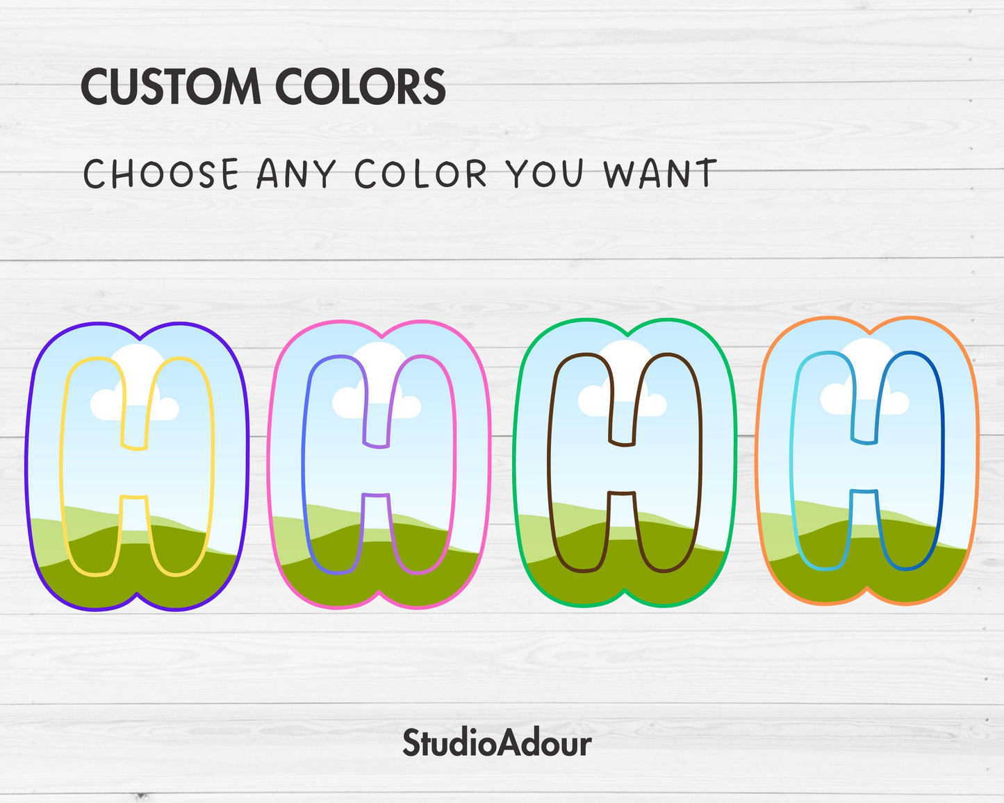 Design Your Own Uppercase Letters & Numbers Canva Frames, Doodle Alphabet Canva Template, Easy Drag and Drop, Sublimation Design Letters PNG