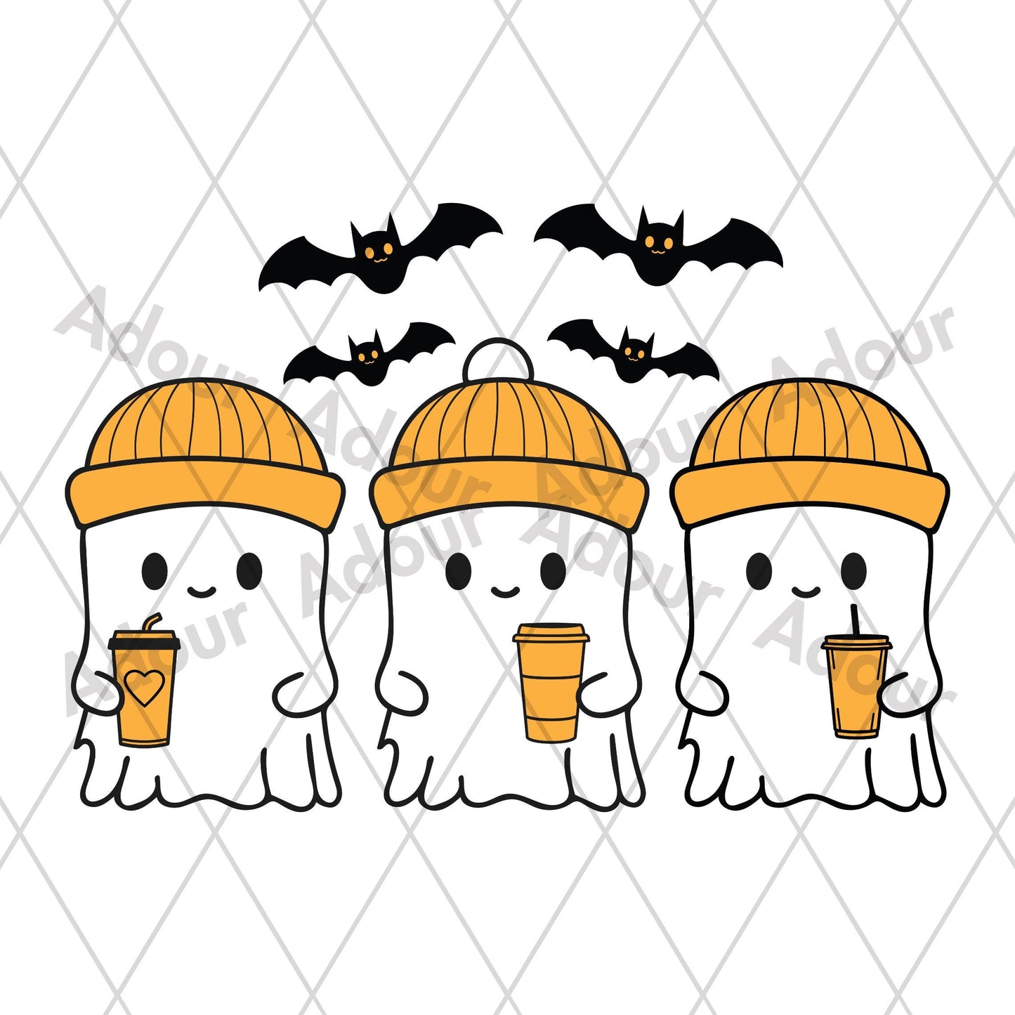 Halloween Ghost Svg, Cute Ghost PNG, Halloween Svg, Halloween Shirt, Halloween Design, Ghost Drinking Coffee, Sublimation Design, Spooky SVG