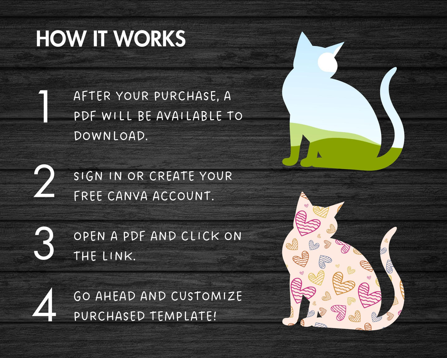 Design Your Own Cat Canva Frames, Cat Lover Canva Templates, Drag and Drop Photo, Canva Frames Bundle, Editable Cat Silouhette, Cat Clipart