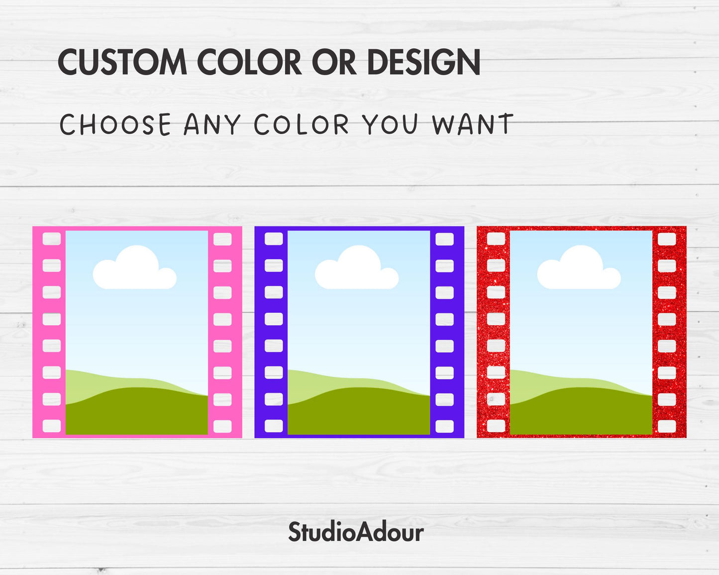 Design Your Own Photo Strip Film Canva Frames, Picture Frame Canva Templates, Drag and Drop Photo, Editable Image Collage, Retro Photo Booth