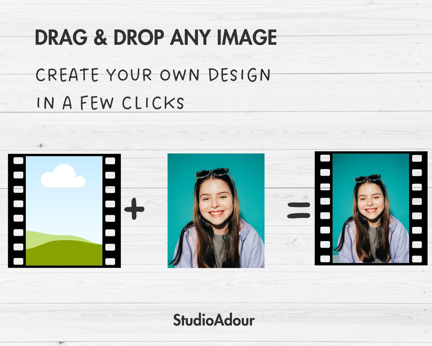 Design Your Own Photo Strip Film Canva Frames, Picture Frame Canva Templates, Drag and Drop Photo, Editable Image Collage, Retro Photo Booth
