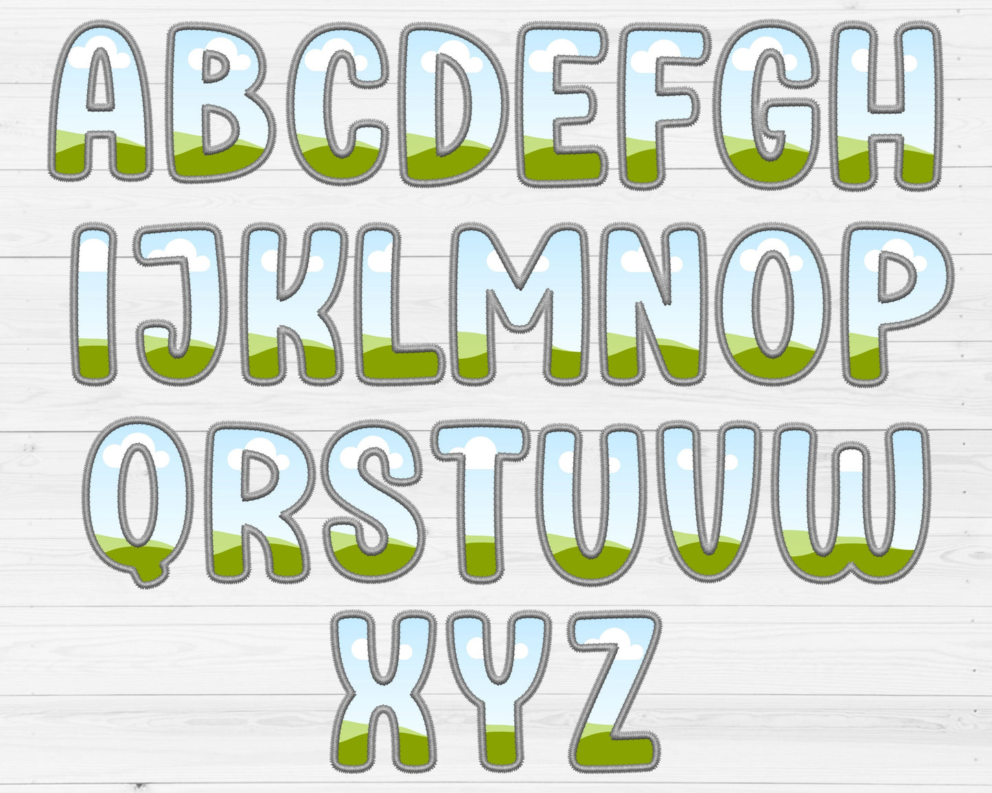 Digital Stitch Canva Letters, Faux Embroidery Applique Letters & Numbers, Canva Frames Bundle, Drag and Drop, Canva Alphabet PNG, Duotone