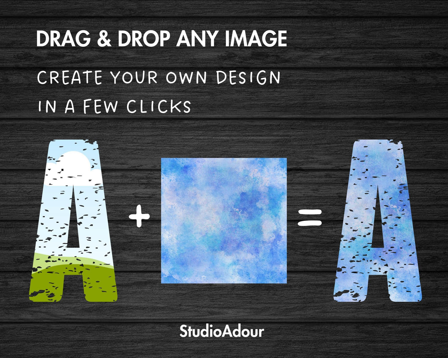 Design Your Own Distressed Letters on Canva, Grunge Alphabet Canva Template, Drag and Drop, Canva Frames Bundle, Vintage Letters and Numbers