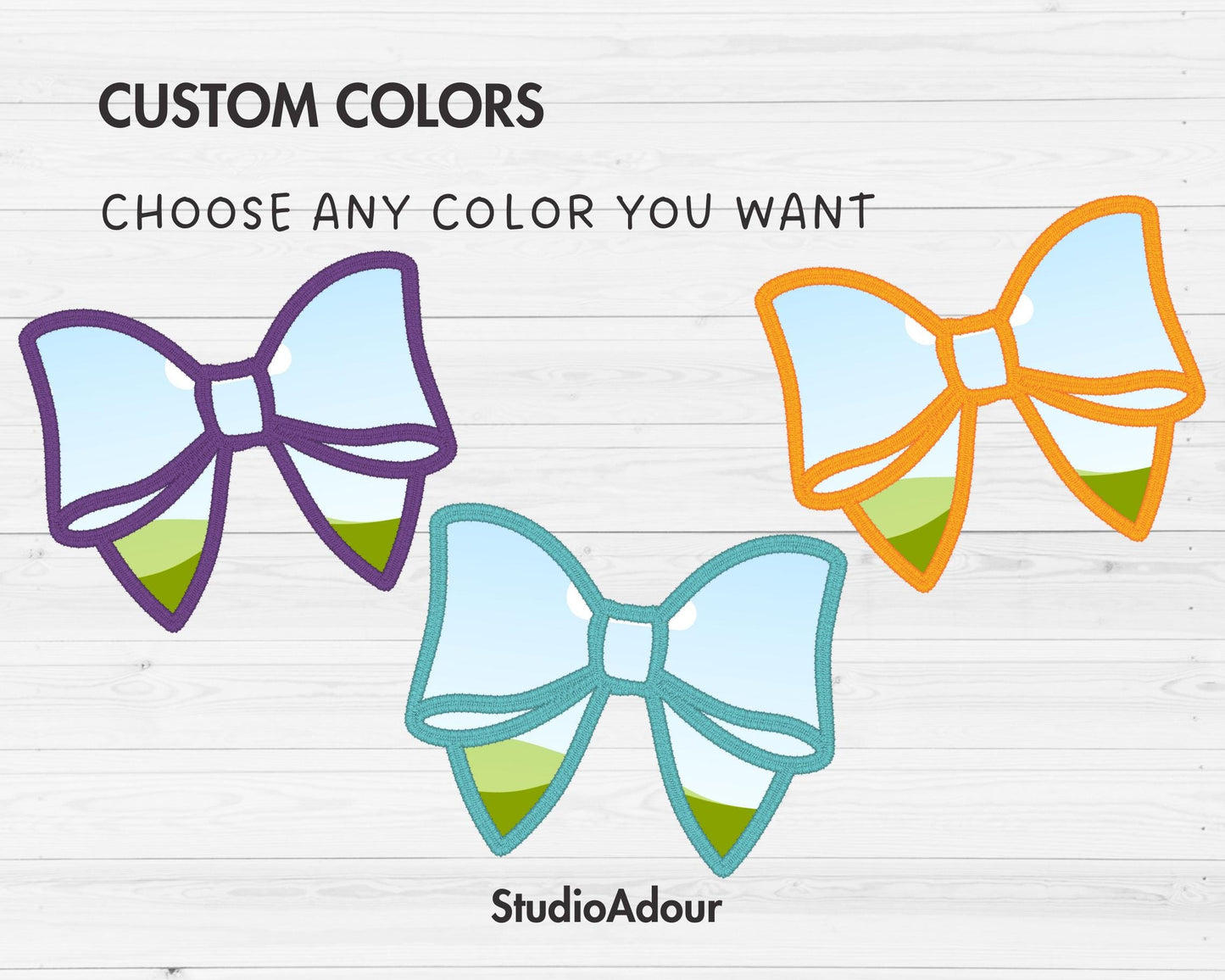 Design Your Own Faux Embroidery Bow, Digital Stitch Ribbon Bow, Bow Applique, Canva Frames Bundle, Bow Patch Duotone, Drag and Drop PNG