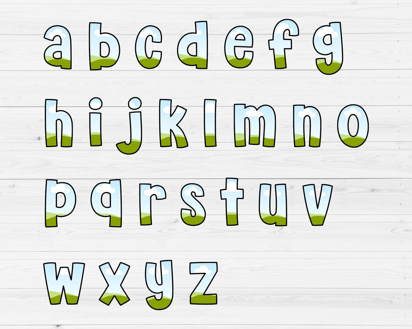 Design Your Own Doodle Letters on Canva, Uppercase & Lowercase Letters, Doodle Alphabet Canva Template, Drag and Drop, Editable Alphabet PNG
