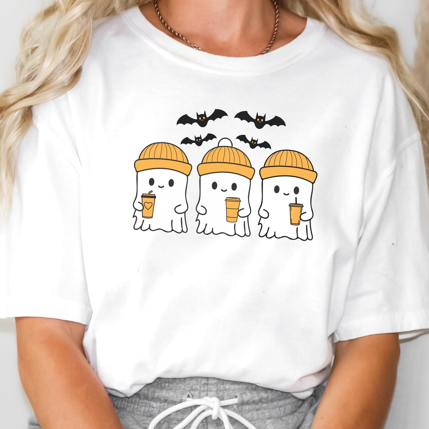Halloween Ghost Svg, Cute Ghost PNG, Halloween Svg, Halloween Shirt, Halloween Design, Ghost Drinking Coffee, Sublimation Design, Spooky SVG