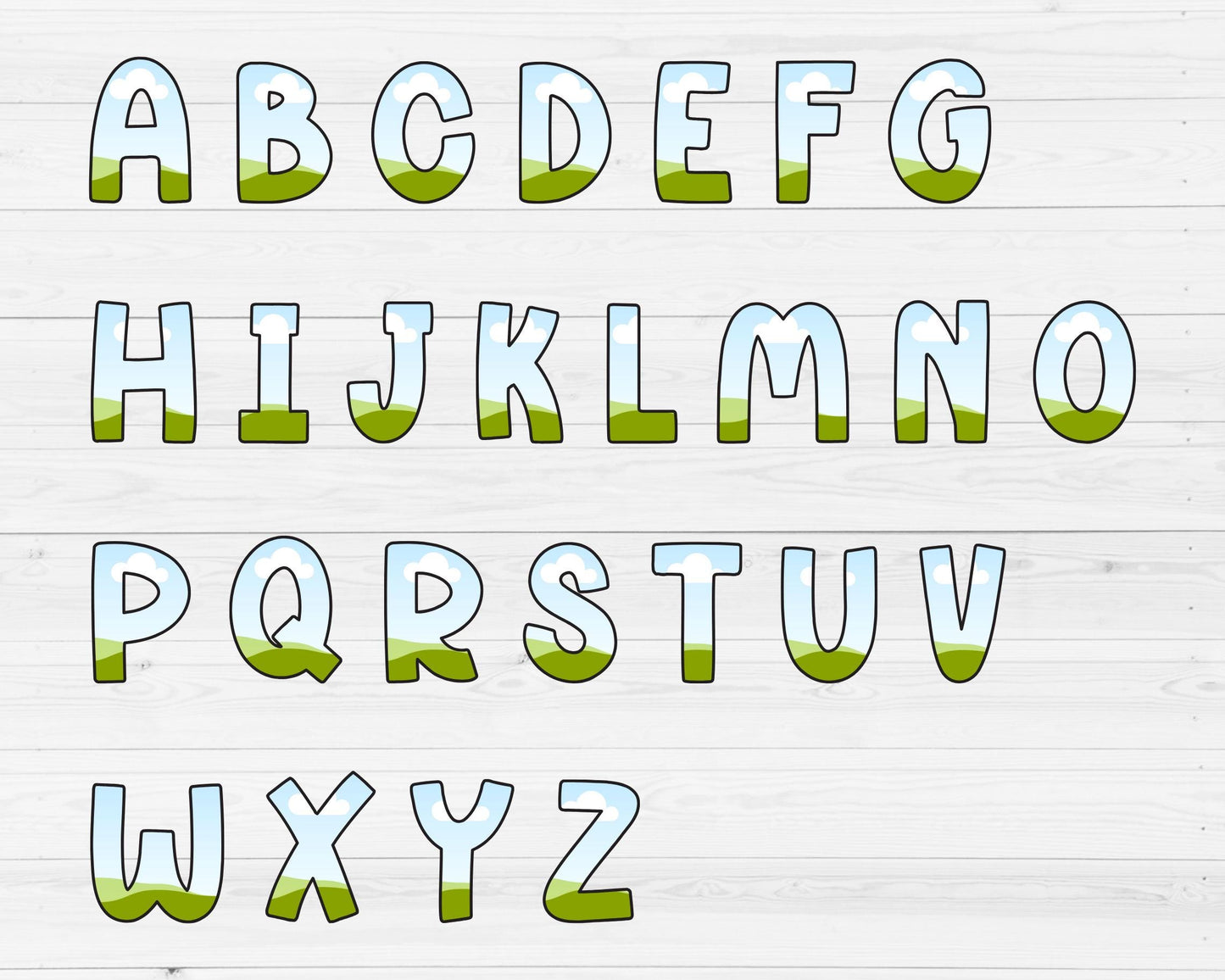 Design Your Own Doodle Letters Canva Frames, Editable Doodle Alphabet Canva Template, Drag and Drop, Uppercase & Lowercase Letters Bundle,