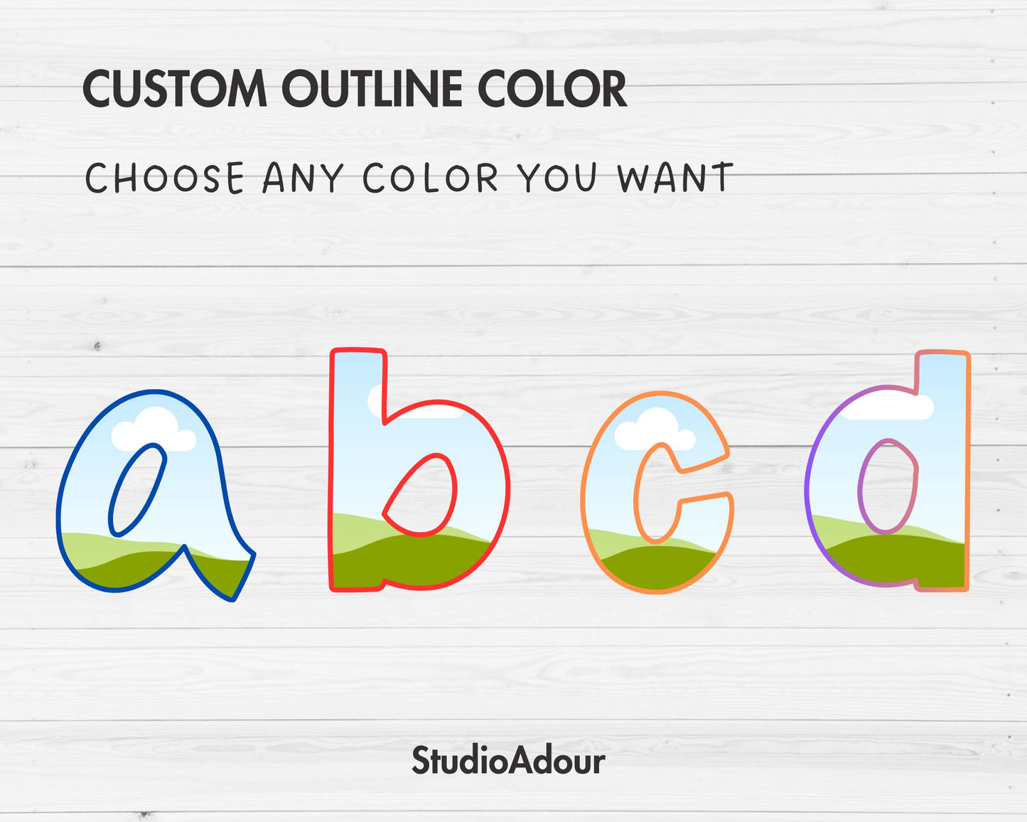 Design Your Own Doodle Letters Canva Frames, Editable Doodle Alphabet Canva Template, Drag and Drop, Uppercase & Lowercase Letters Bundle,