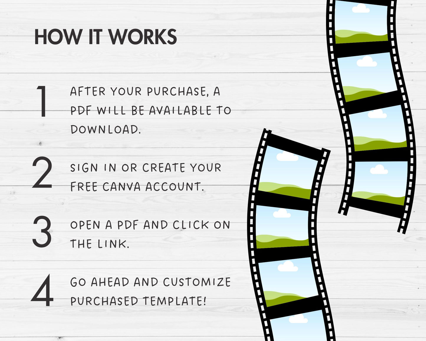 Design Your Own Photo Strip Film Canva Frames, Picture Frame Canva Templates, Drag and Drop Photo, Editable Image Collage, Retro Photo Booth