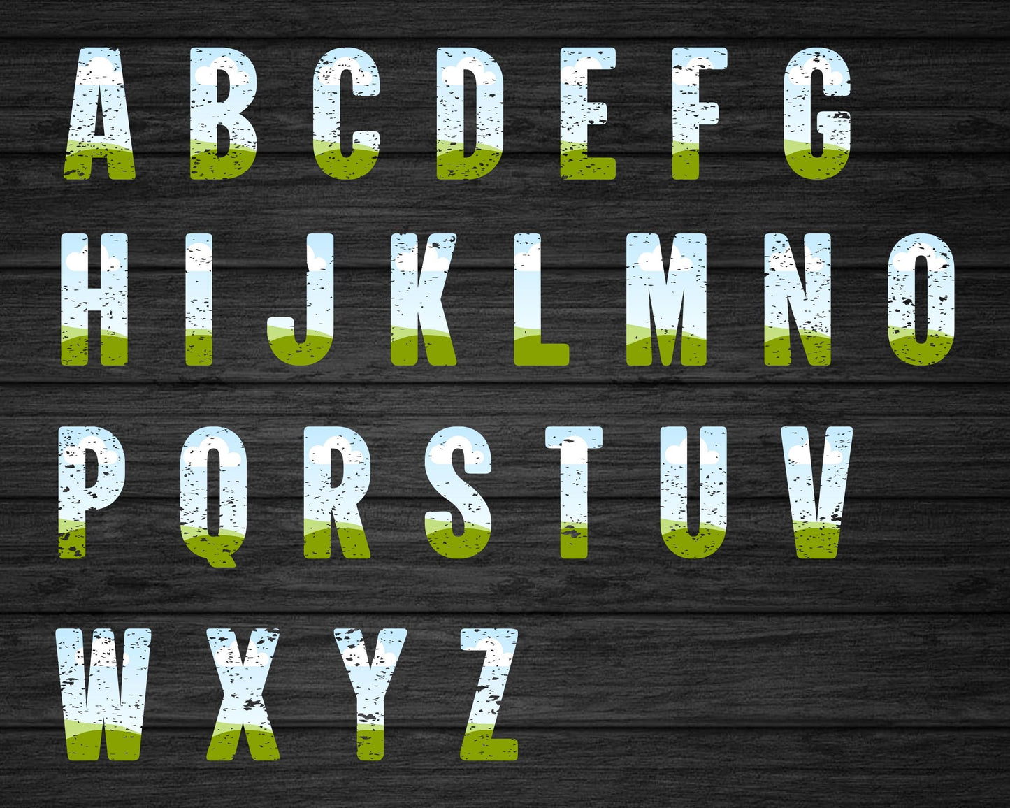Design Your Own Distressed Letters on Canva, Grunge Alphabet Canva Template, Drag and Drop, Canva Frames Bundle, Vintage Letters and Numbers