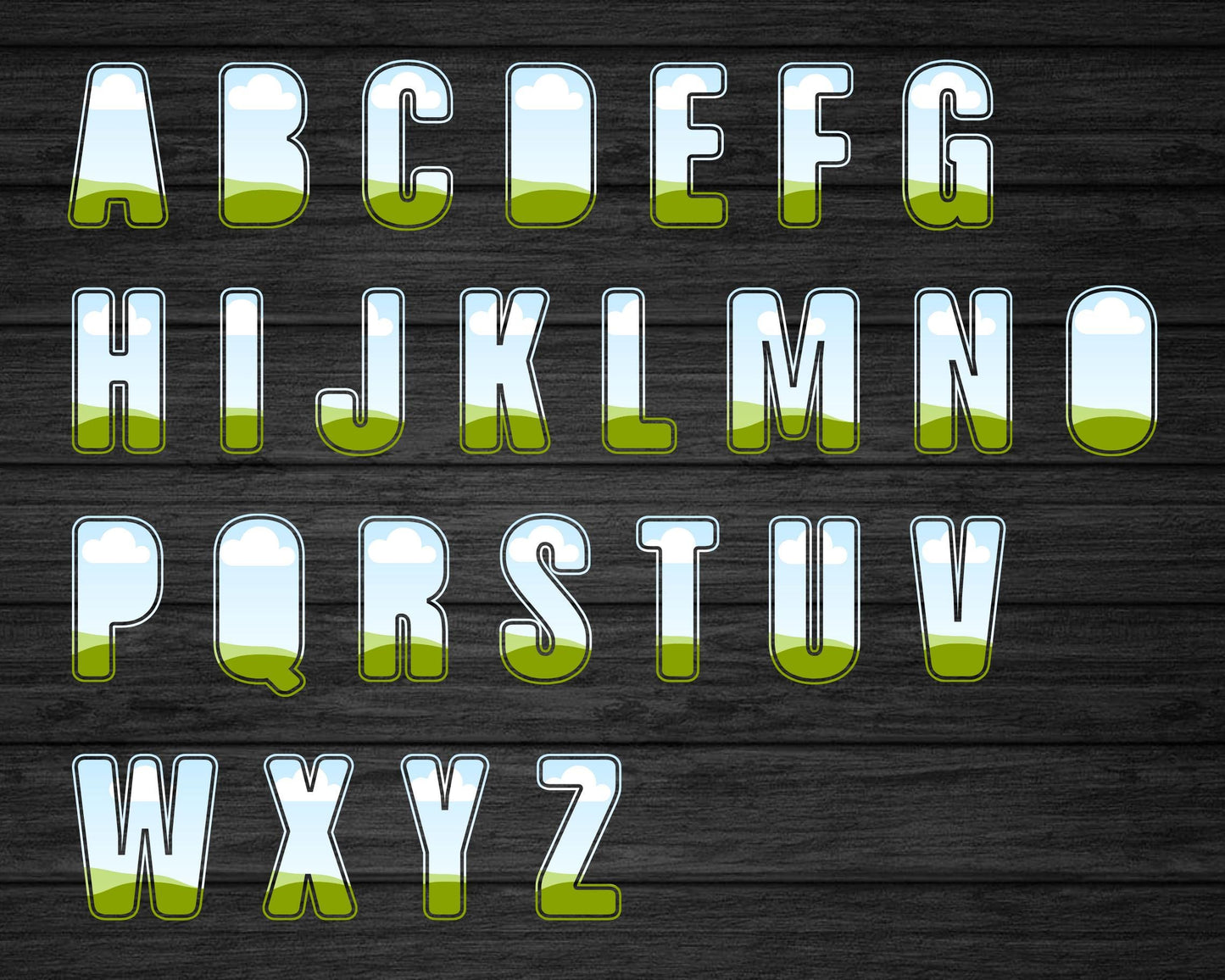 Design Your Own Uppercase Letters & Numbers Canva Frames, Doodle Alphabet Canva Template, Easy Drag and Drop, Sublimation Design Letters PNG