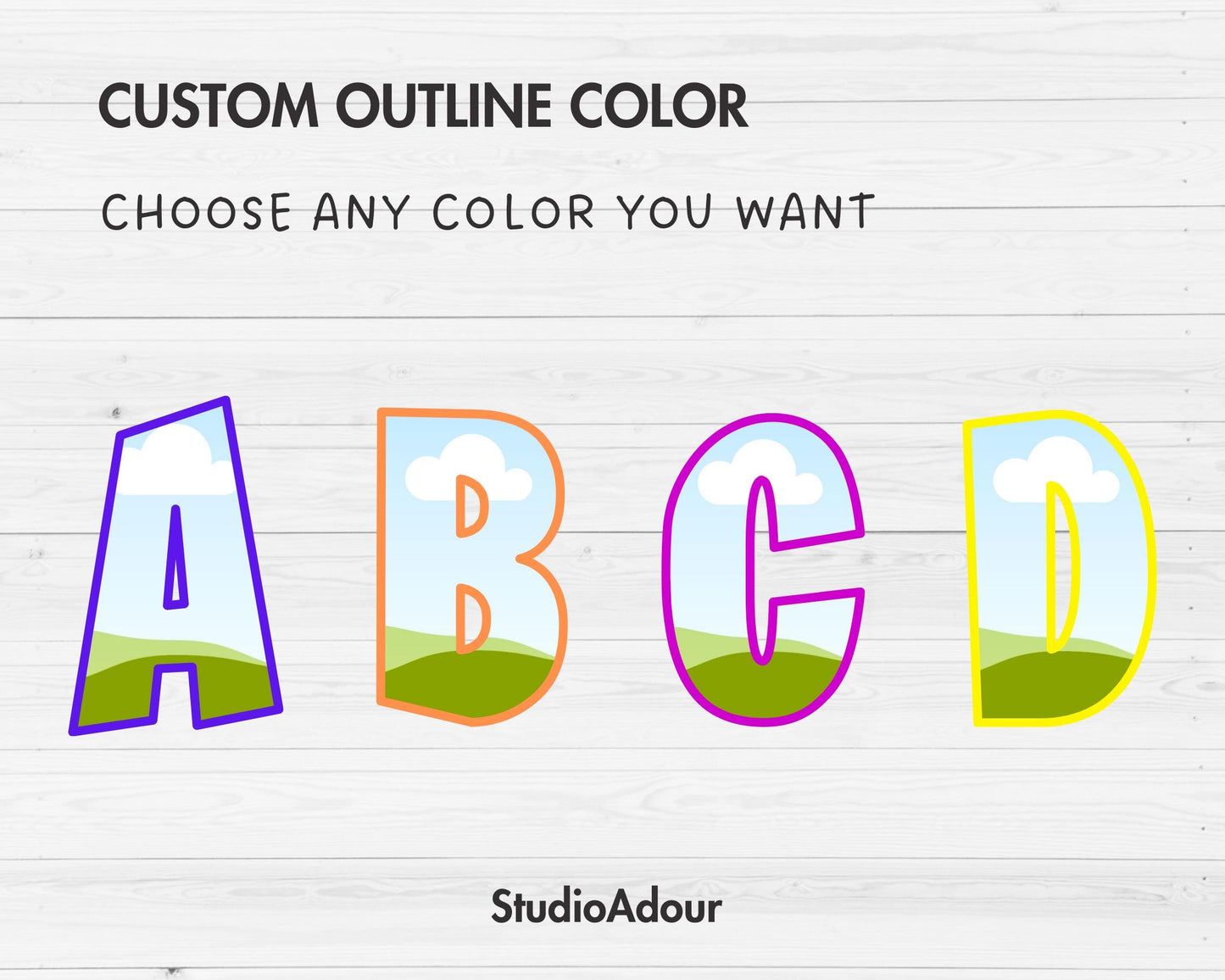 Design Your Own Doodle Letters on Canva, Drag and Drop, Uppercase & Lowercase Canva Alphabet Template, Letters PNG, Canva Frames Bundle