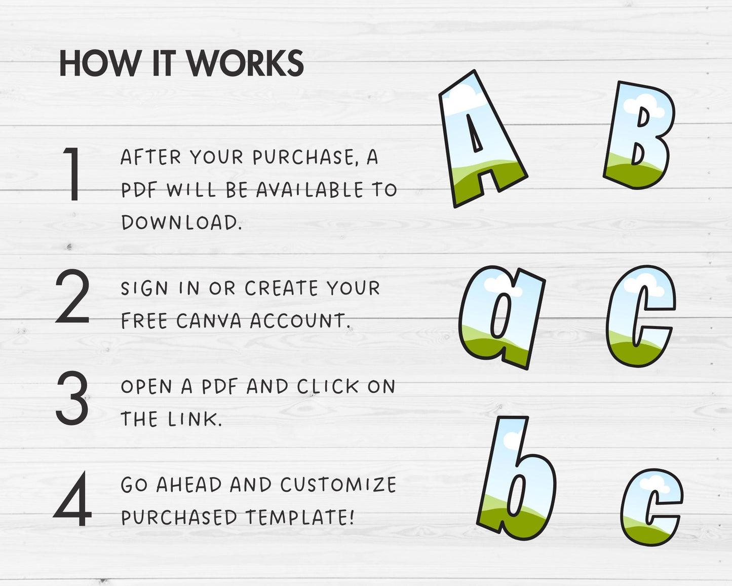 Design Your Own Doodle Letters on Canva, Drag and Drop, Uppercase & Lowercase Canva Alphabet Template, Letters PNG, Canva Frames Bundle