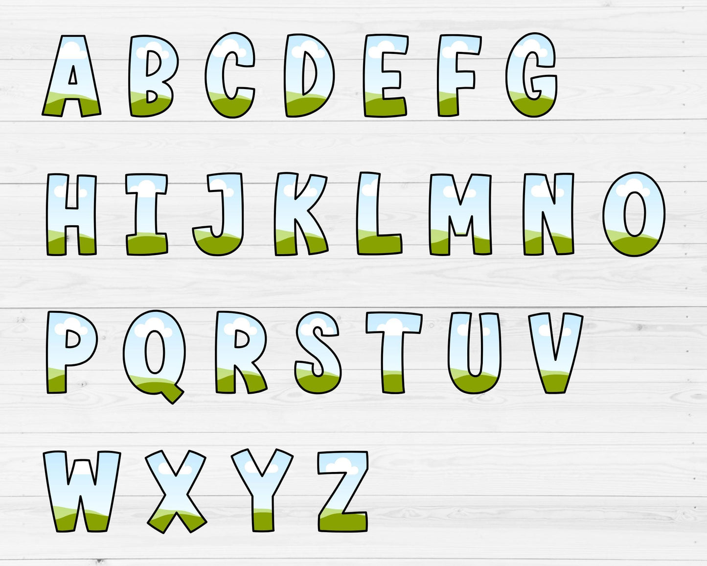 Design Your Own Doodle Letters on Canva, Uppercase & Lowercase Letters, Doodle Alphabet Canva Template, Drag and Drop, Editable Alphabet PNG