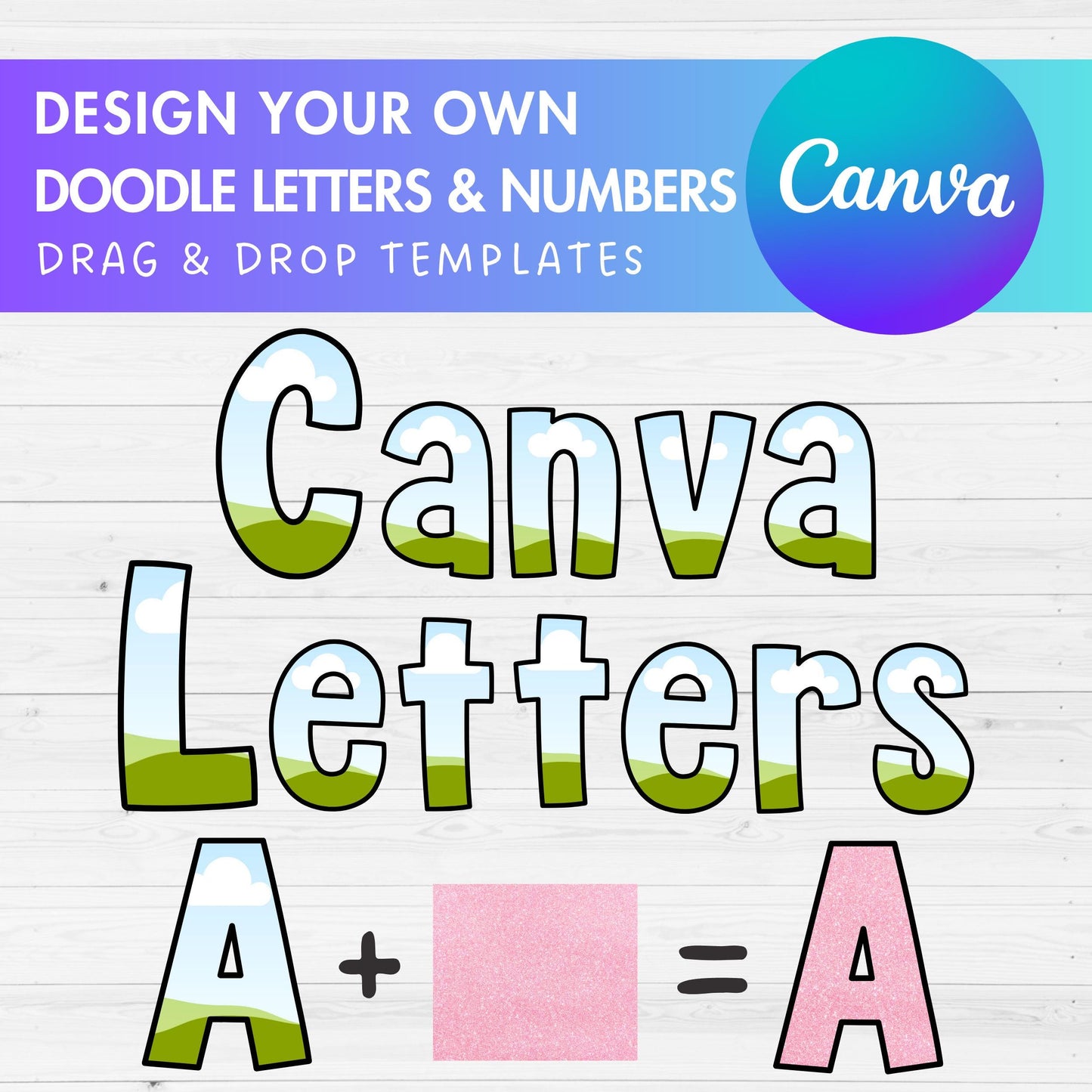 Design Your Own Doodle Letters on Canva, Uppercase & Lowercase Letters, Doodle Alphabet Canva Template, Drag and Drop, Editable Alphabet PNG
