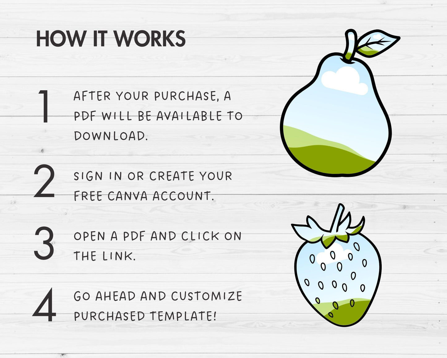 Design Your Own Fruits Canva Frames, Tropical Fruit Canva Templates, Drag and Drop, Editable Canva Frames Bundle, Pineapple Lemon Apple Pear