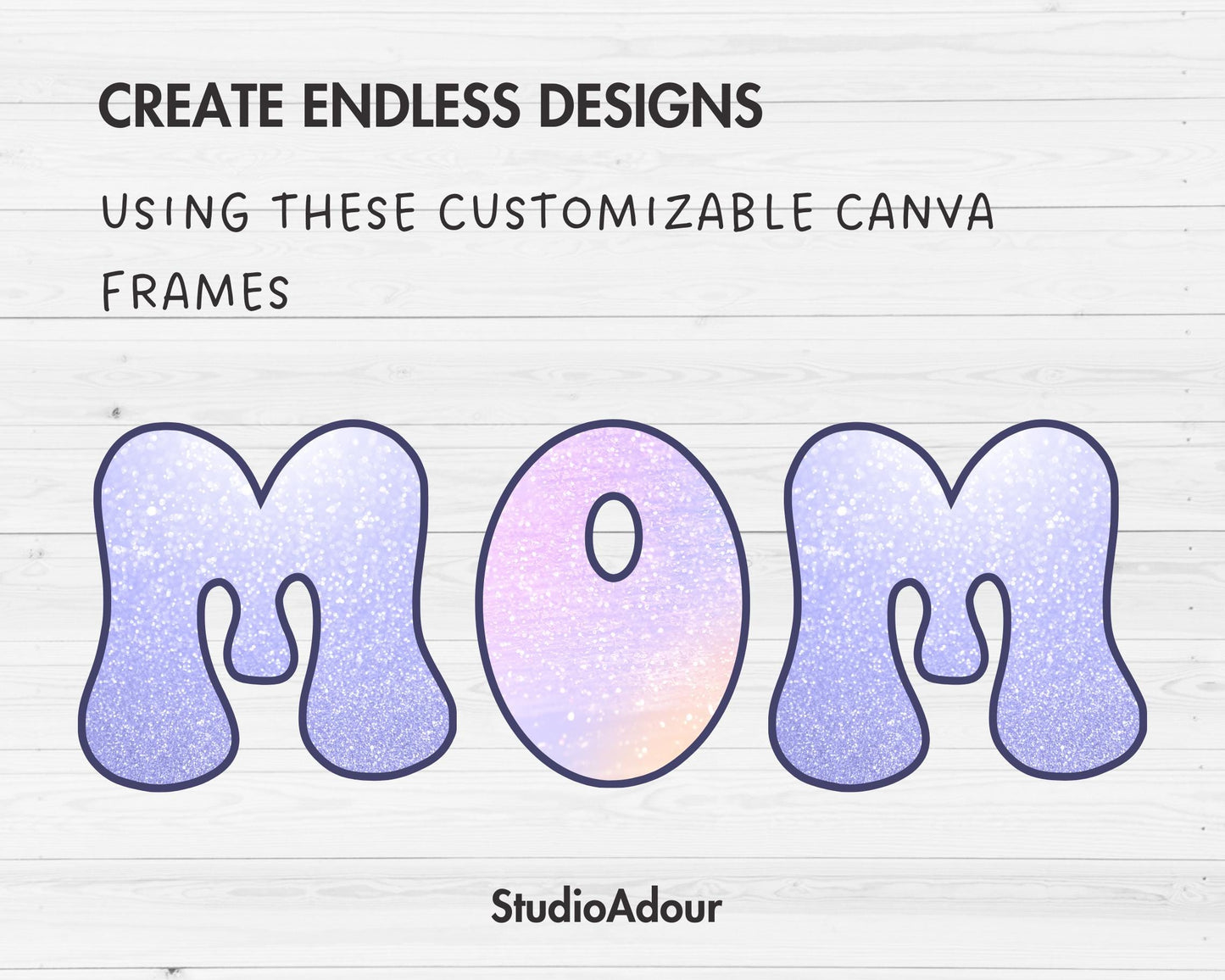 Design Your Own Groovy Alphabet on Canva, Retro Doodle Canva Letters, Drag and Drop, Editable Canva Letters & Numbers, Funky Alphabet
