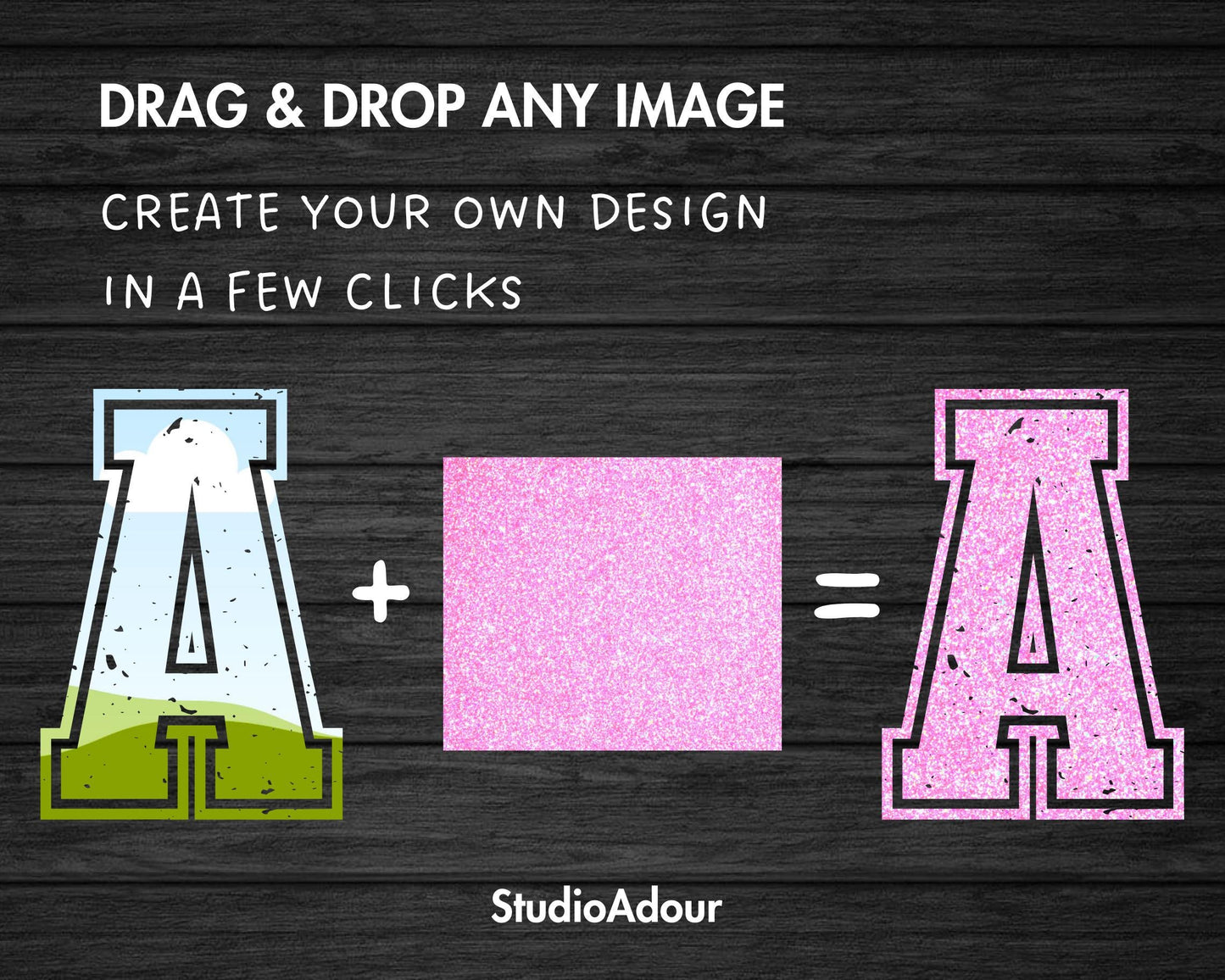 Design Your Own Varsity Distressed Alphabet on Canva, Canva Frames Bundle, Drag and Drop, Editable Grunge College Letters, Canva Template