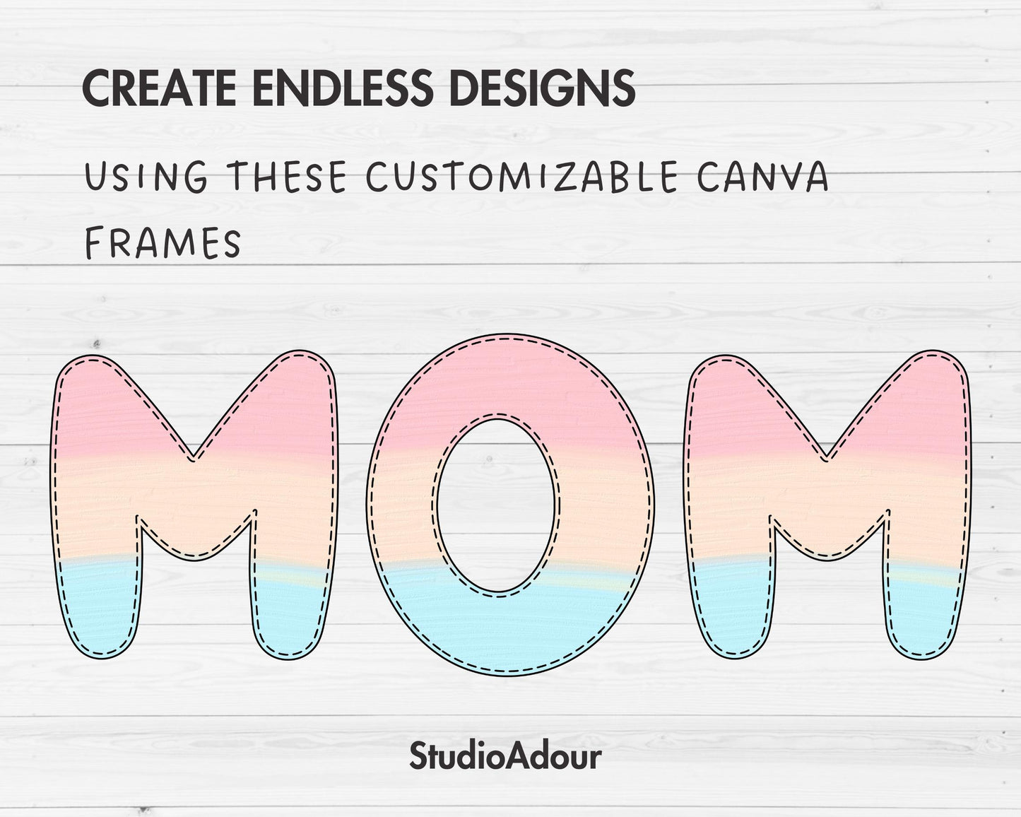 Design Your Own Stitch Letters & Numbers on Canva, Doodle Letters, Digital Stitch Letters, Drag and Drop, Canva Template, Editable Letters