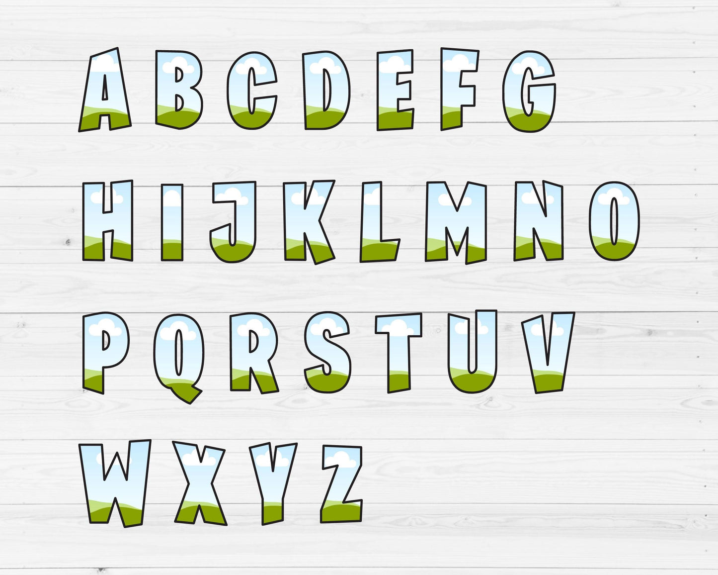 Design Your Own Doodle Letters on Canva, Drag and Drop, Uppercase & Lowercase Canva Alphabet Template, Letters PNG, Canva Frames Bundle