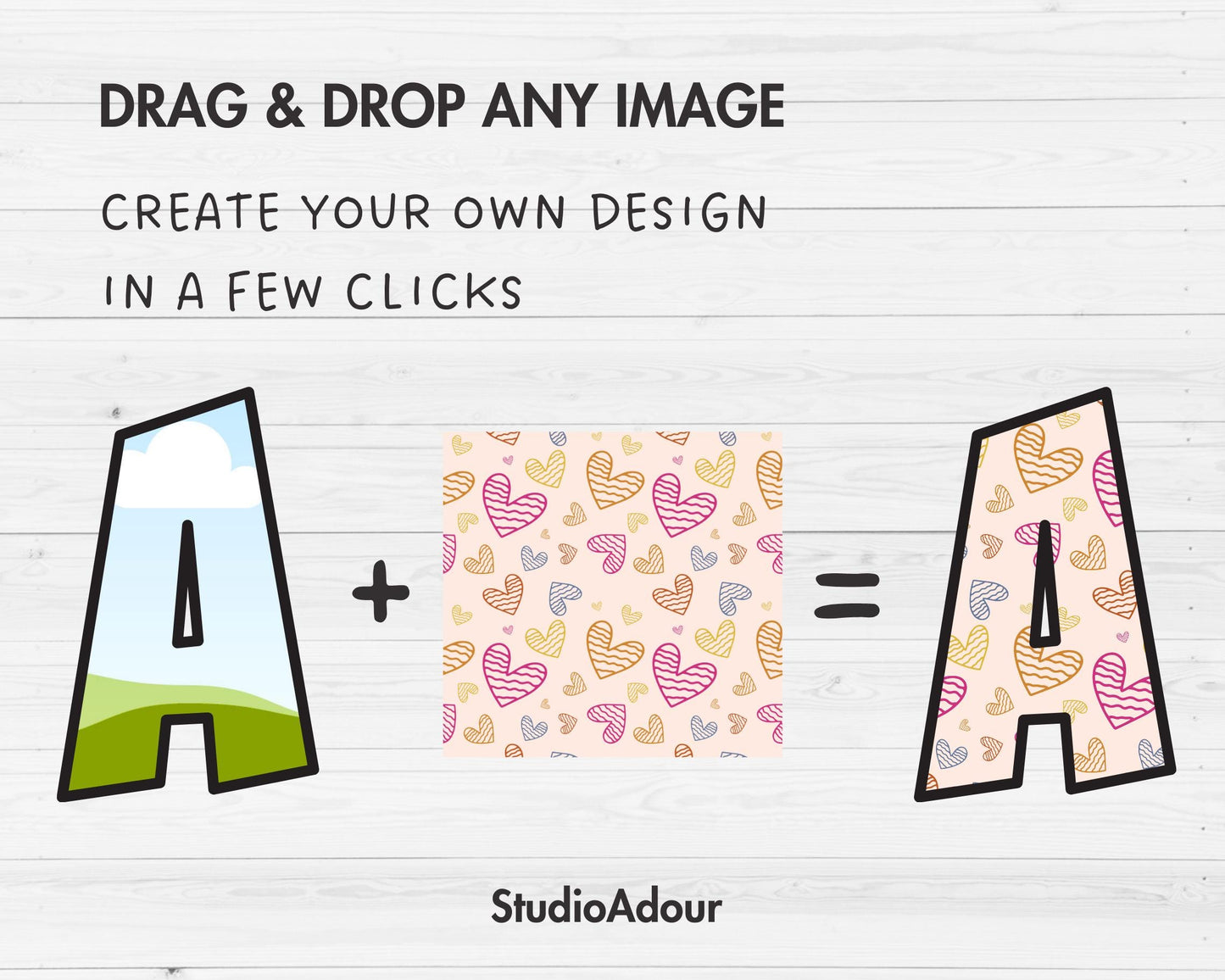 Design Your Own Doodle Letters on Canva, Drag and Drop, Uppercase & Lowercase Canva Alphabet Template, Letters PNG, Canva Frames Bundle