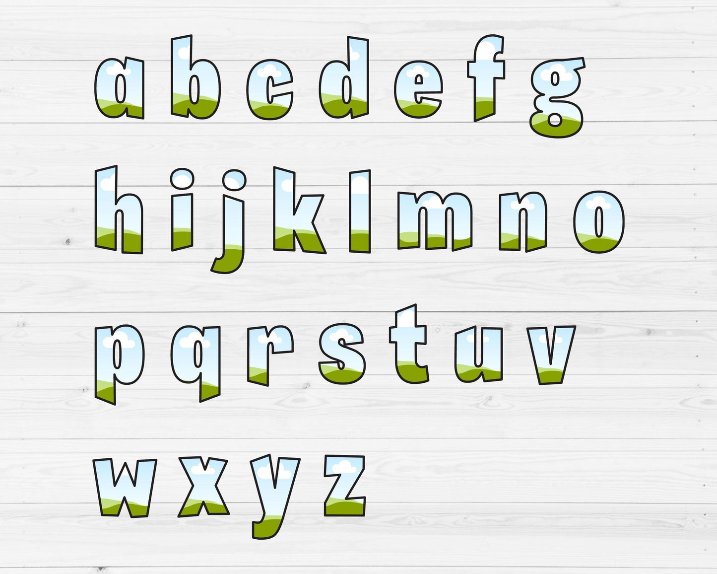 Design Your Own Doodle Letters on Canva, Drag and Drop, Uppercase & Lowercase Canva Alphabet Template, Letters PNG, Canva Frames Bundle